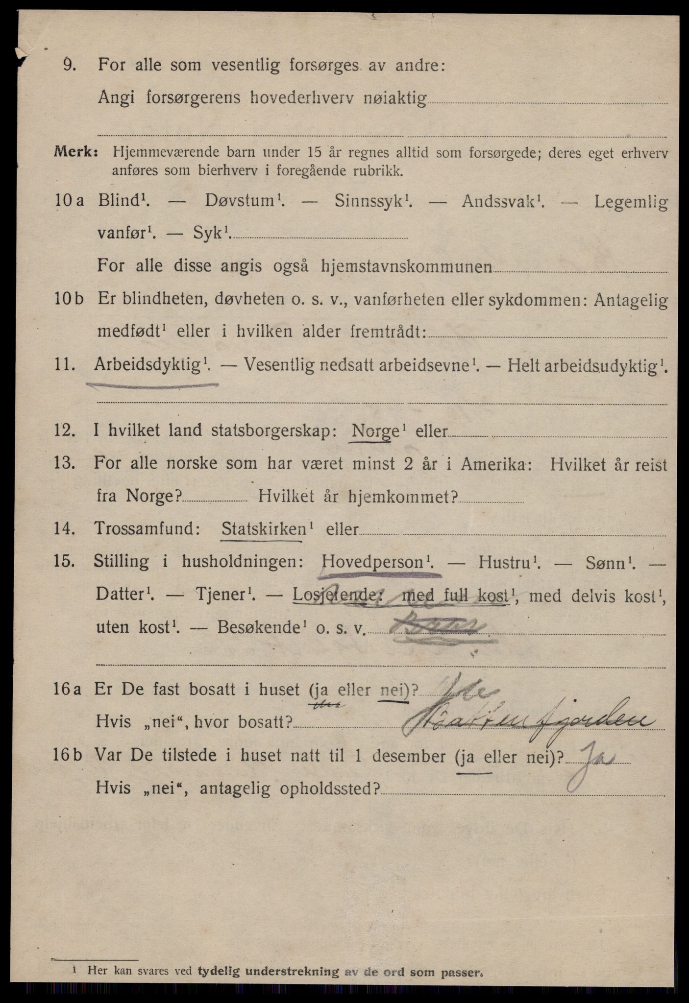 SAT, 1920 census for Kristiansund, 1920, p. 15966