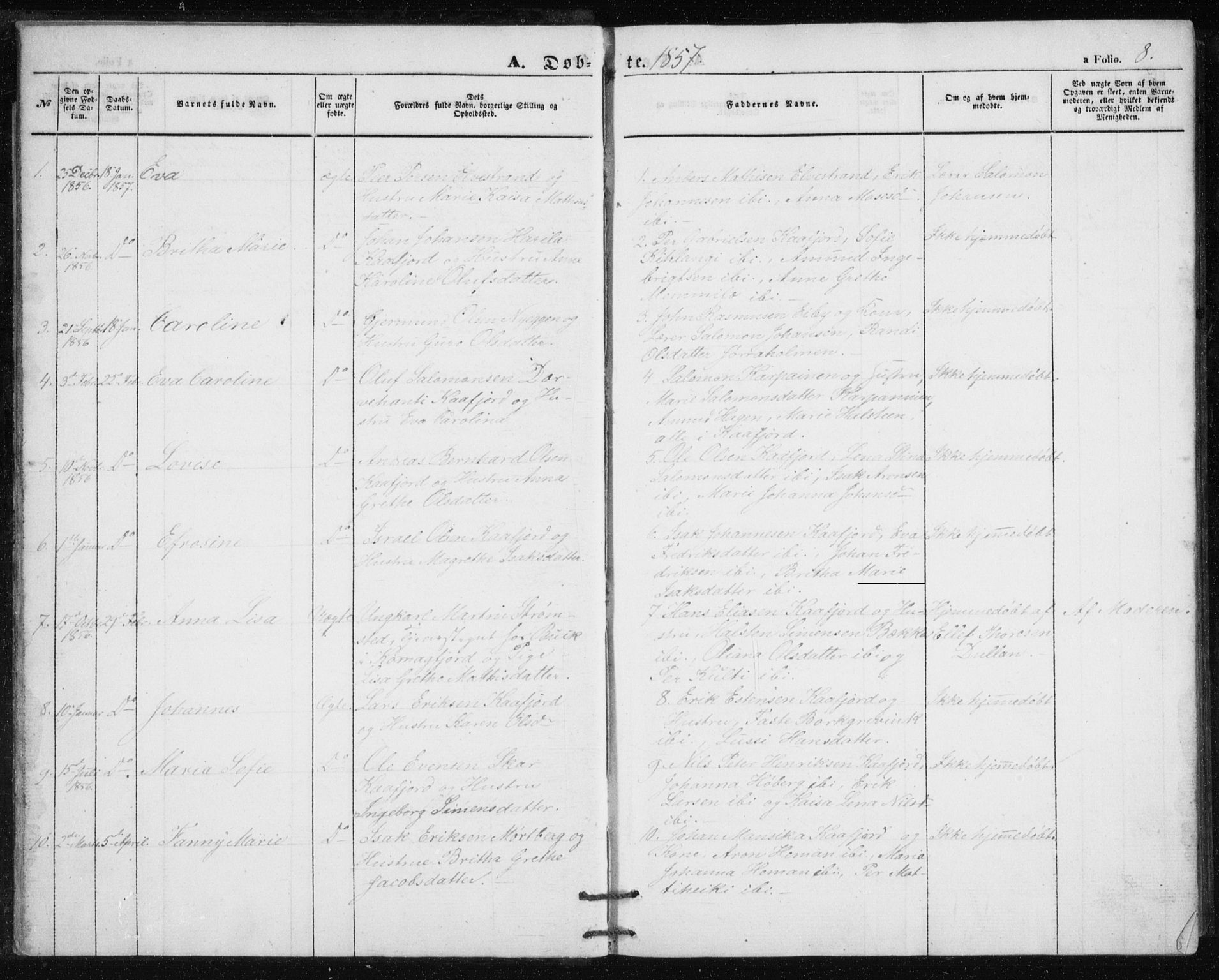 Alta sokneprestkontor, SATØ/S-1338/H/Hb/L0002.klokk: Parish register (copy) no. 2, 1856-1880, p. 8