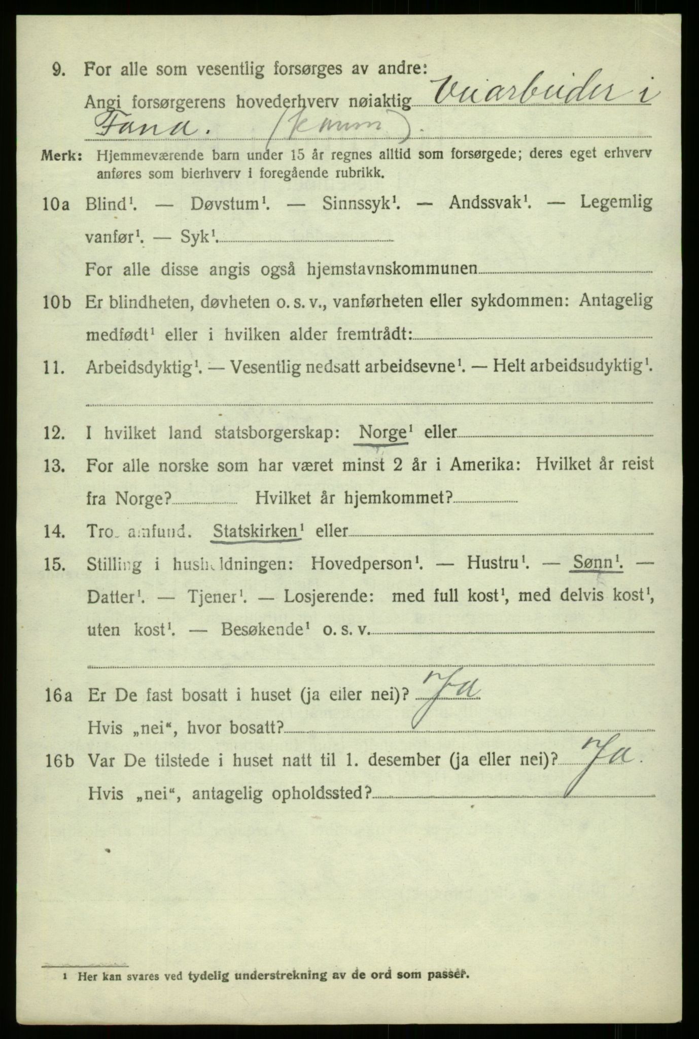 SAB, 1920 census for Haus, 1920, p. 7444