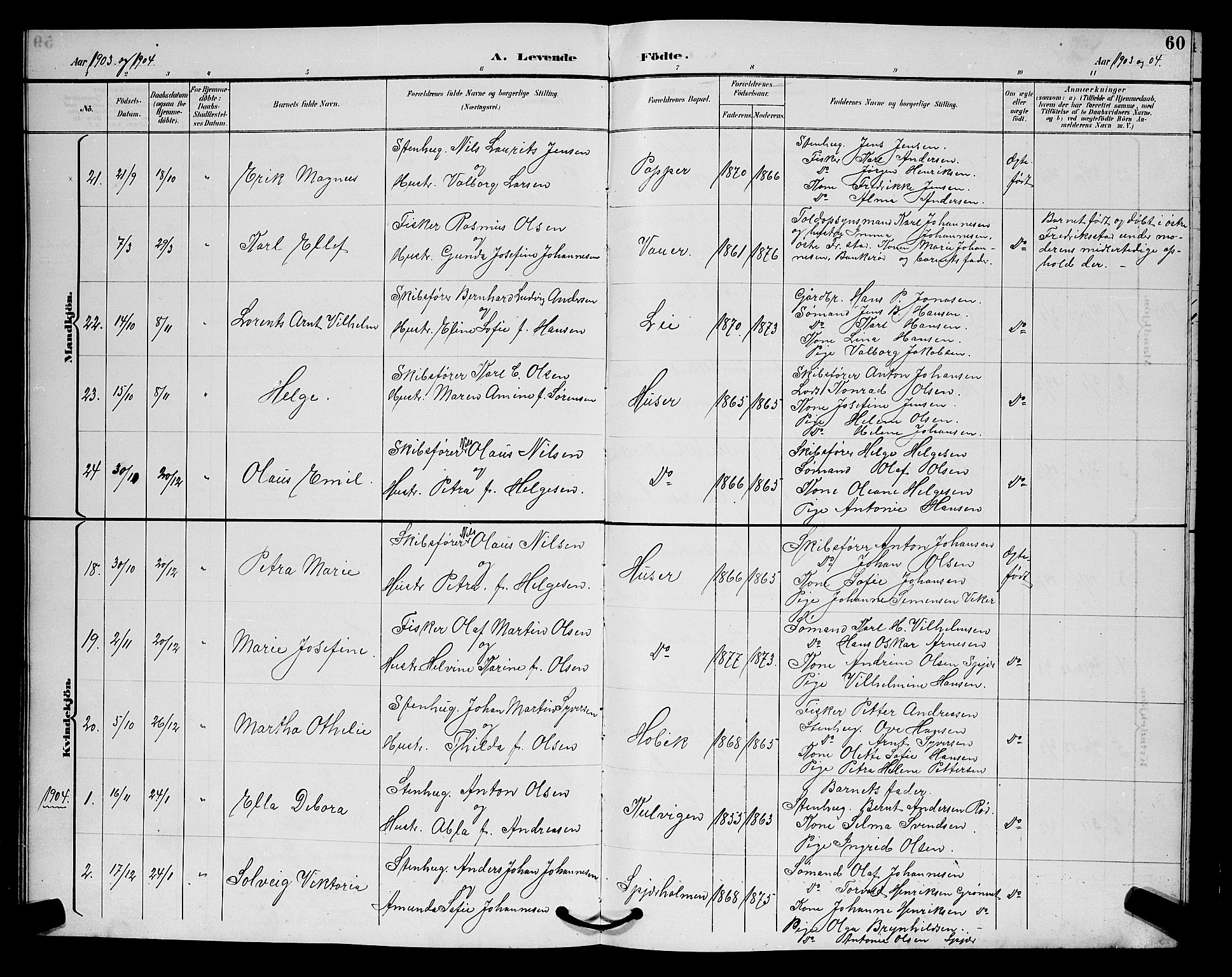 Hvaler prestekontor Kirkebøker, SAO/A-2001/G/Gb/L0001: Parish register (copy) no. II 1, 1892-1904, p. 60