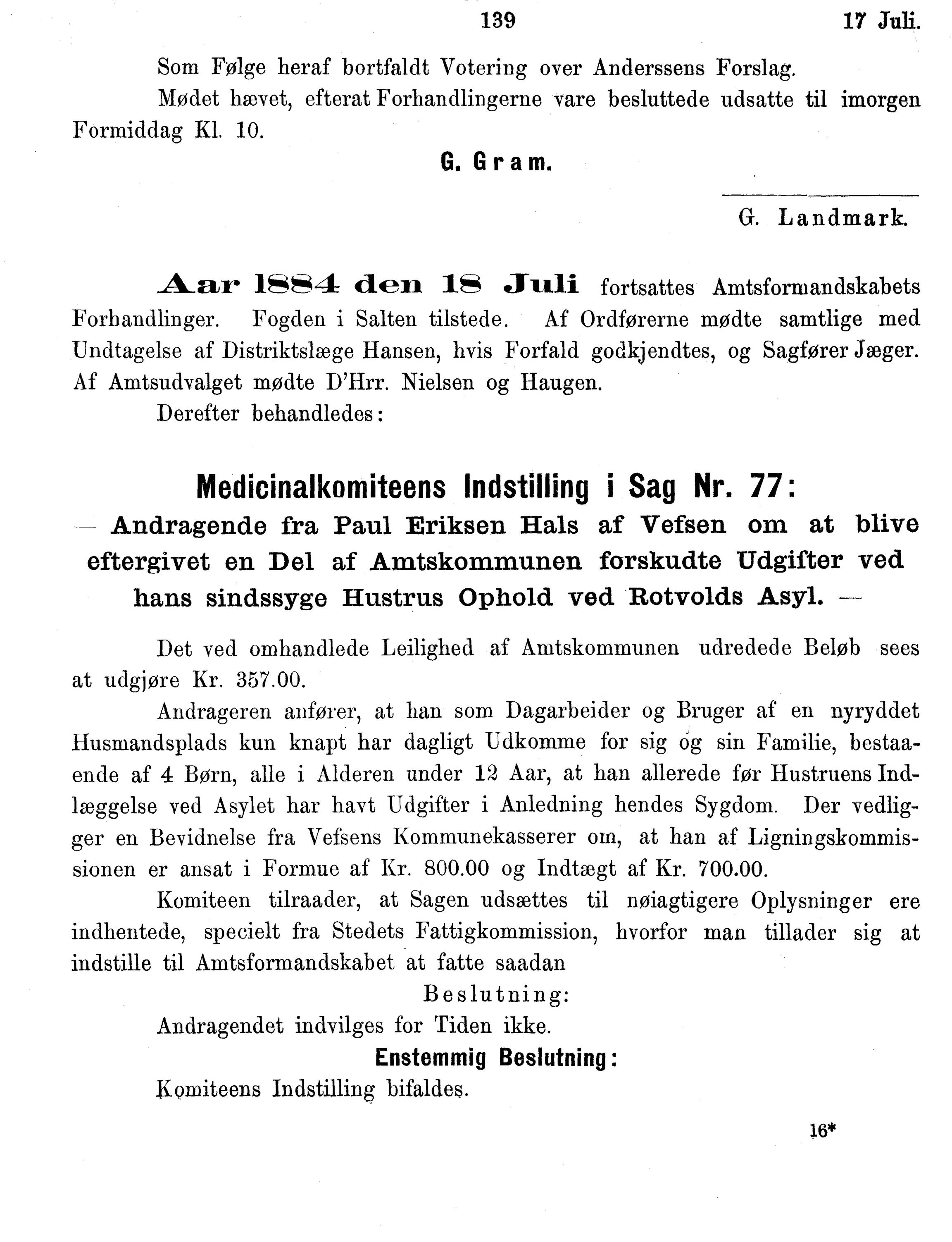 Nordland Fylkeskommune. Fylkestinget, AIN/NFK-17/176/A/Ac/L0014: Fylkestingsforhandlinger 1881-1885, 1881-1885, p. 139