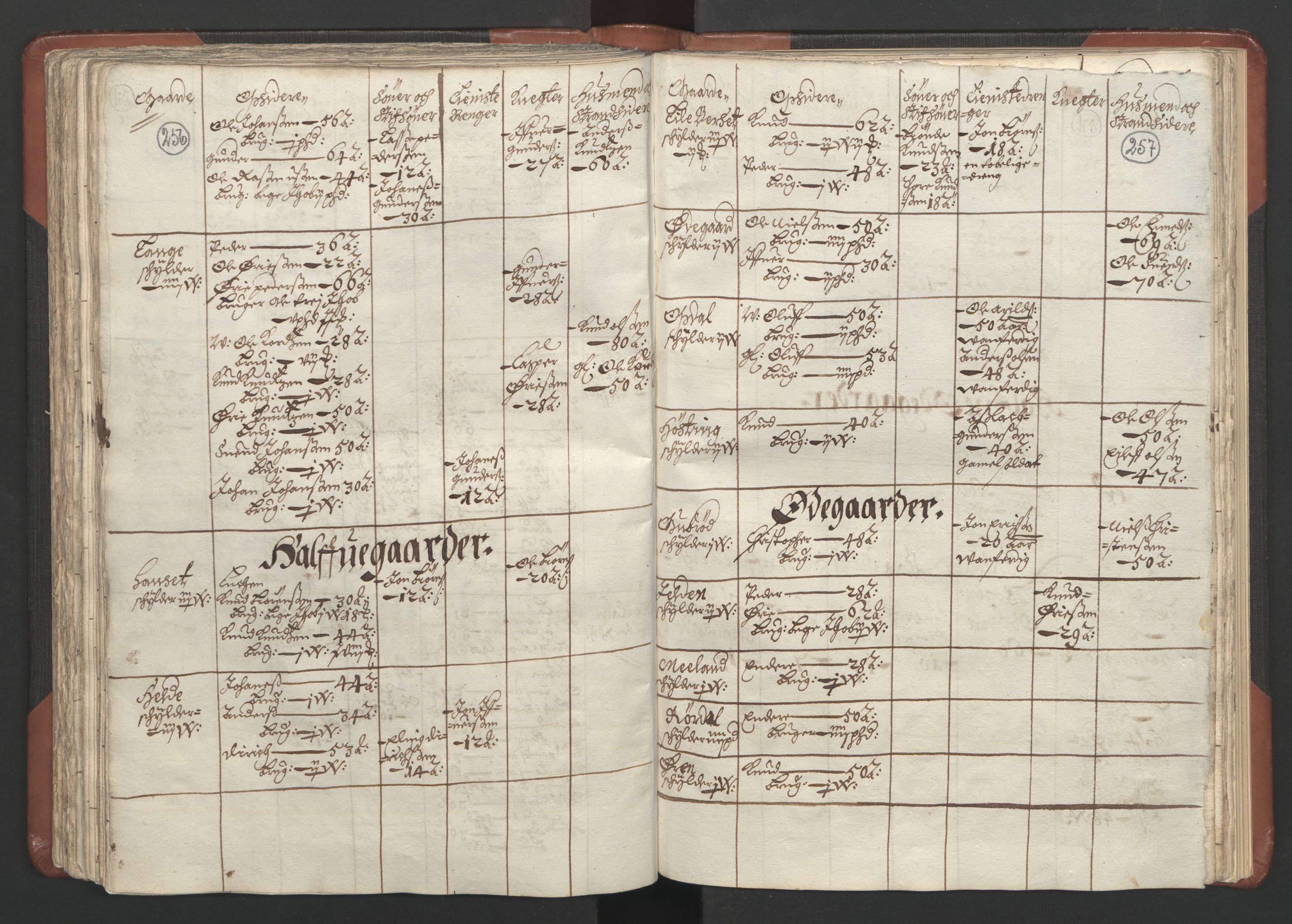 RA, Bailiff's Census 1664-1666, no. 16: Romsdal fogderi and Sunnmøre fogderi, 1664-1665, p. 256-257