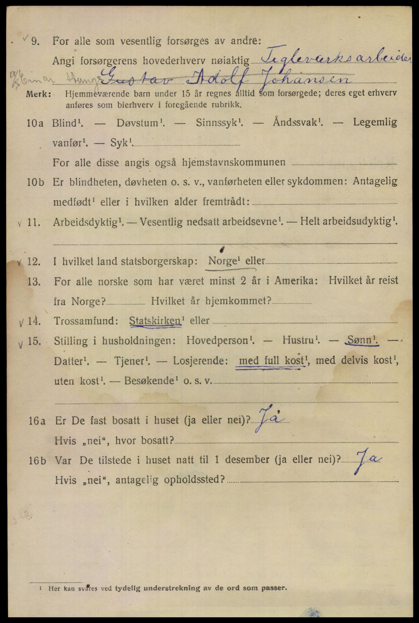 SAO, 1920 census for Kristiania, 1920, p. 215576