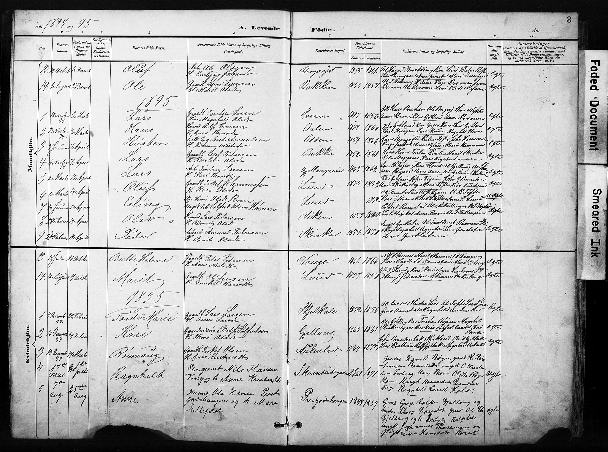 Skjåk prestekontor, AV/SAH-PREST-072/H/Ha/Hab/L0003: Parish register (copy) no. 3, 1893-1932, p. 3