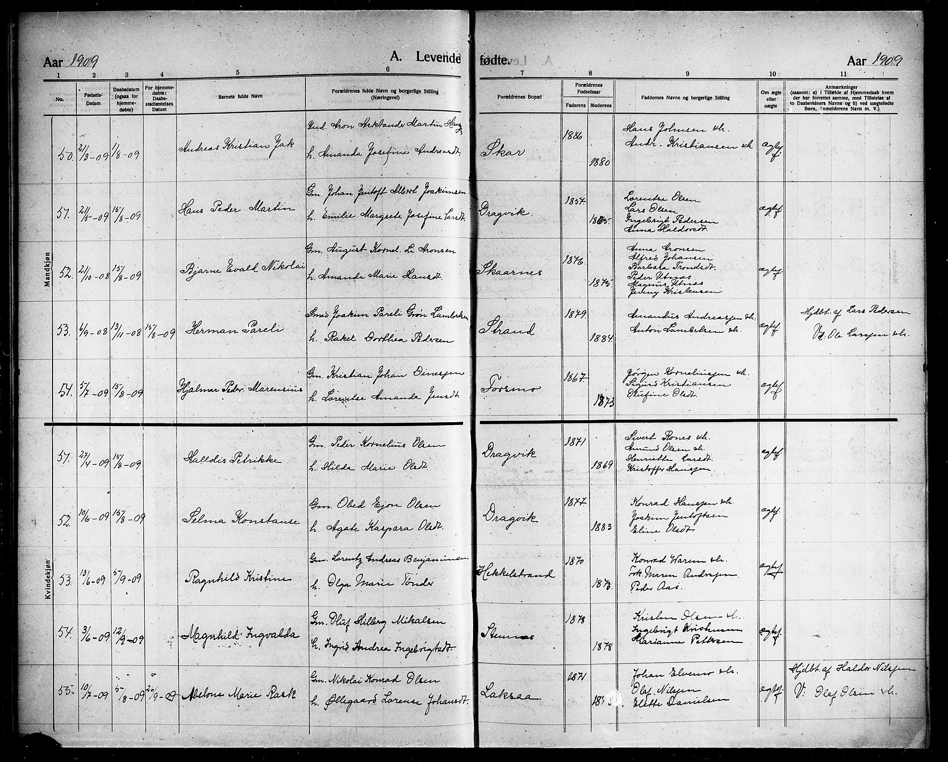 Ministerialprotokoller, klokkerbøker og fødselsregistre - Nordland, AV/SAT-A-1459/863/L0916: Parish register (copy) no. 863C06, 1907-1921