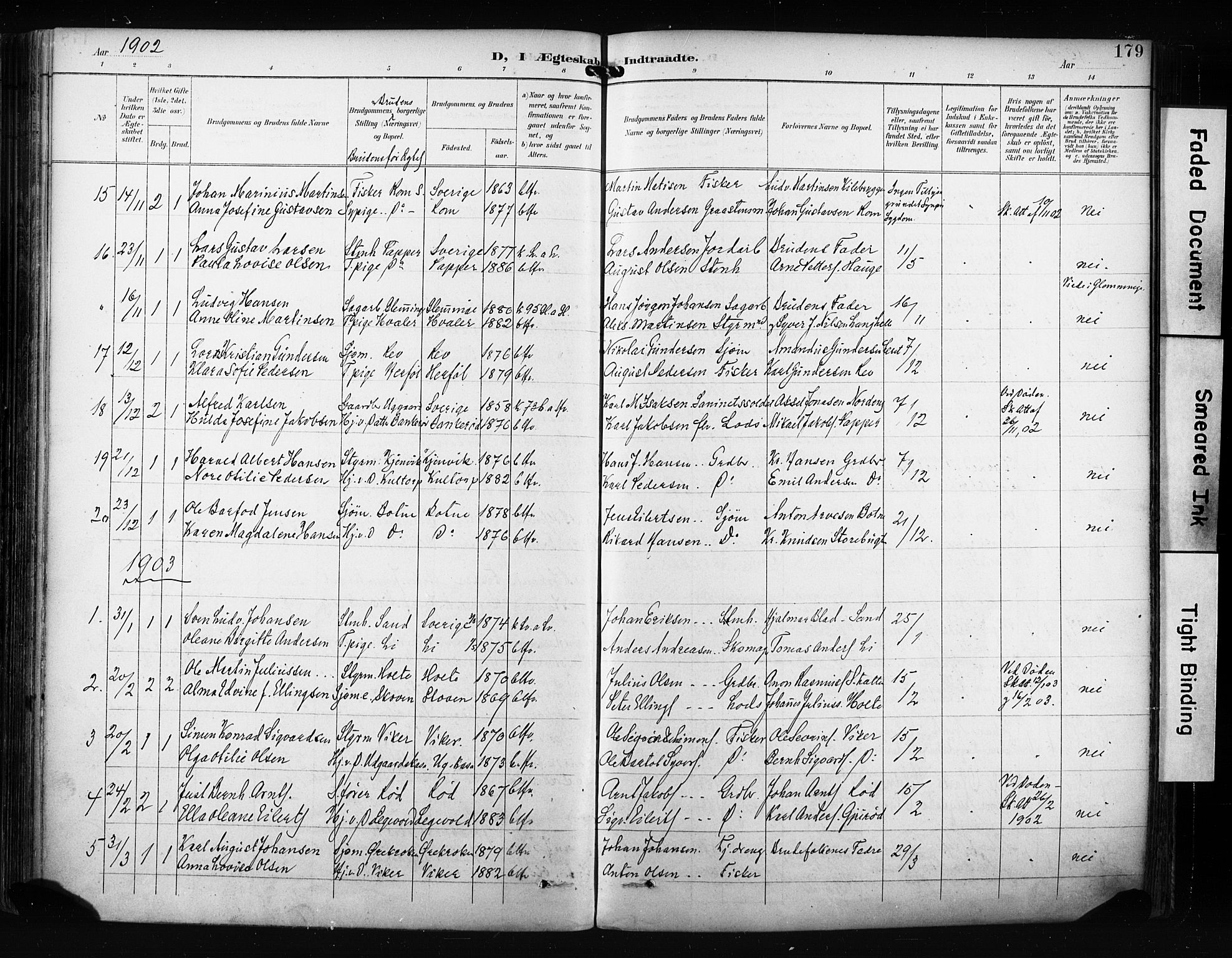 Hvaler prestekontor Kirkebøker, SAO/A-2001/F/Fa/L0009: Parish register (official) no. I 9, 1895-1906, p. 179