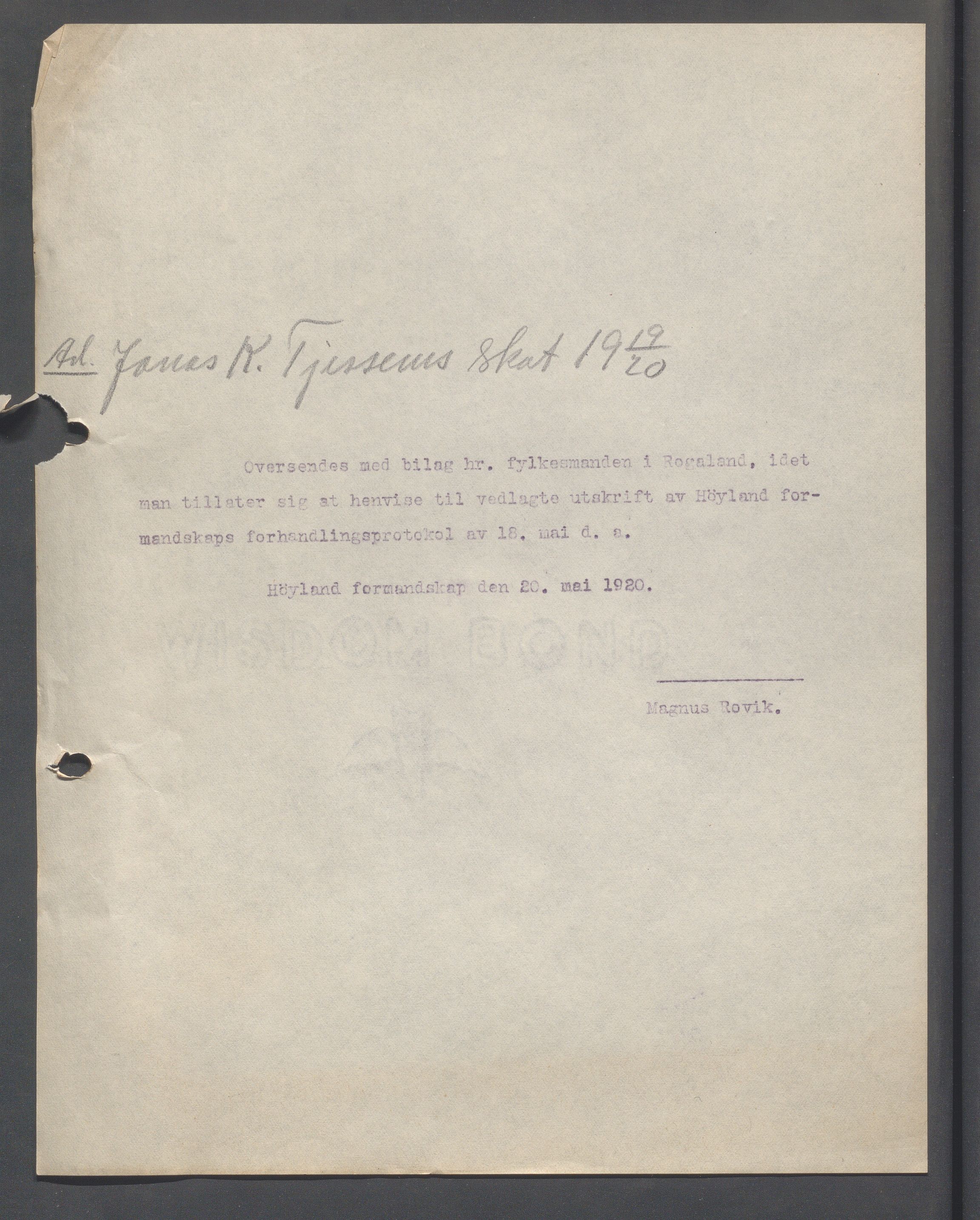 Høyland kommune - Formannskapet, IKAR/K-100046/B/L0005: Kopibok, 1918-1921, p. 3