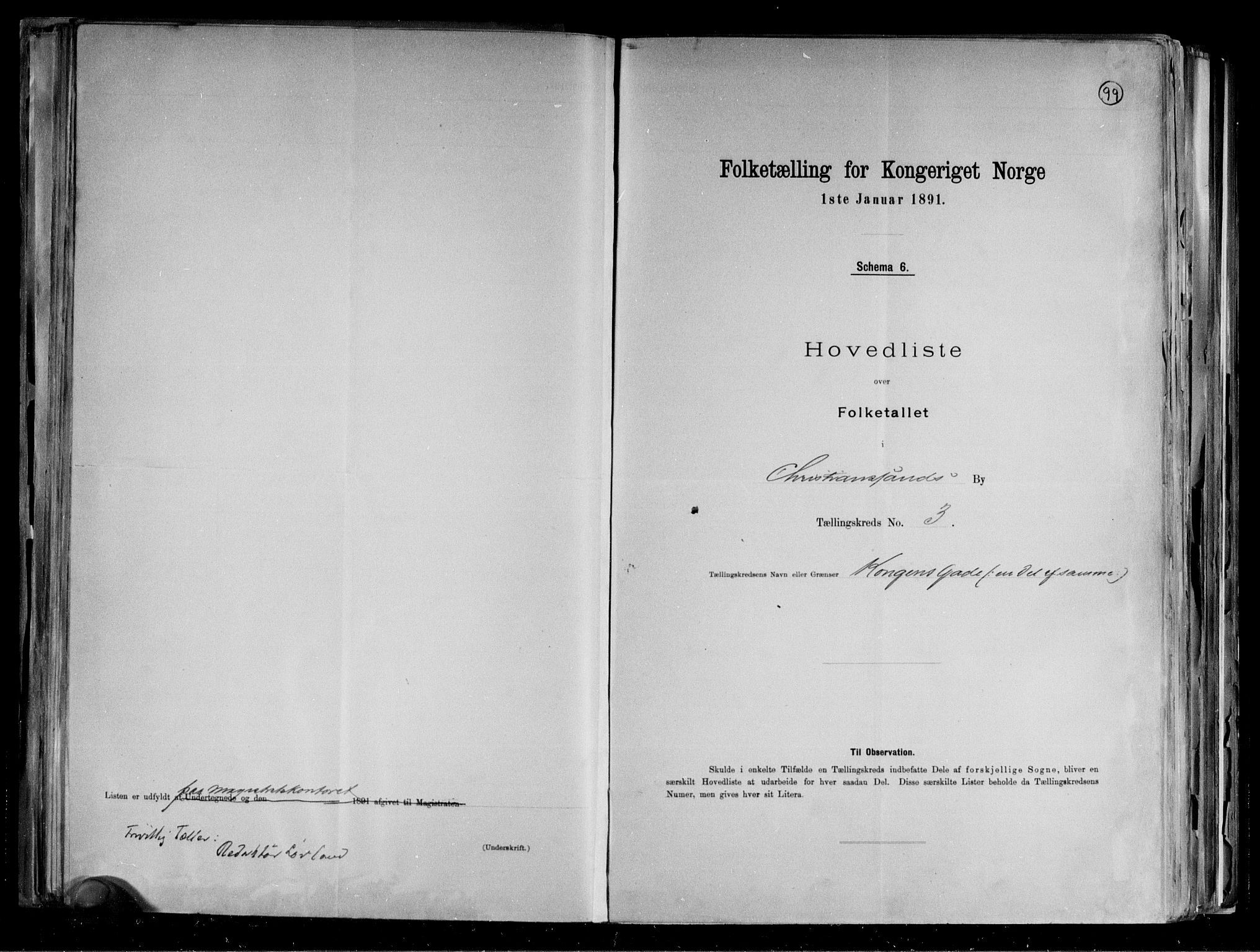 RA, 1891 census for 1001 Kristiansand, 1891, p. 9