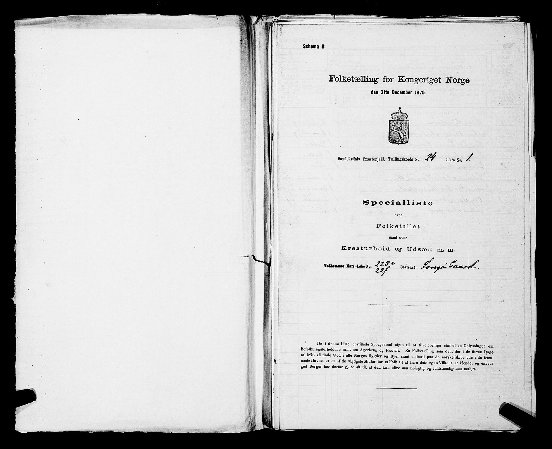 SAKO, 1875 census for 0816P Sannidal, 1875, p. 1843