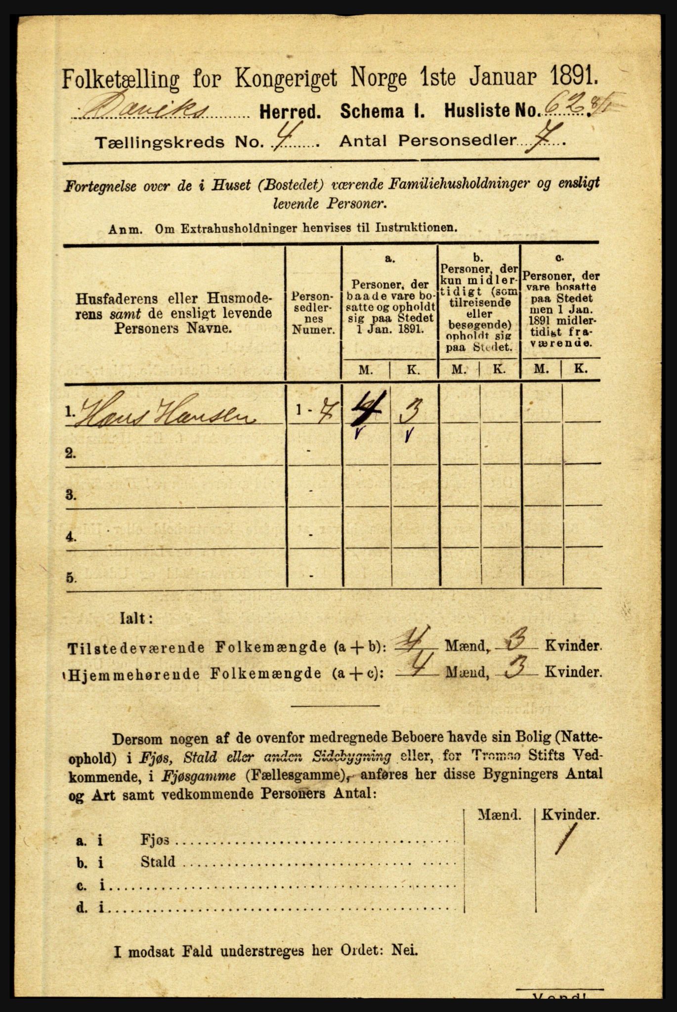 RA, 1891 census for 1442 Davik, 1891, p. 1339