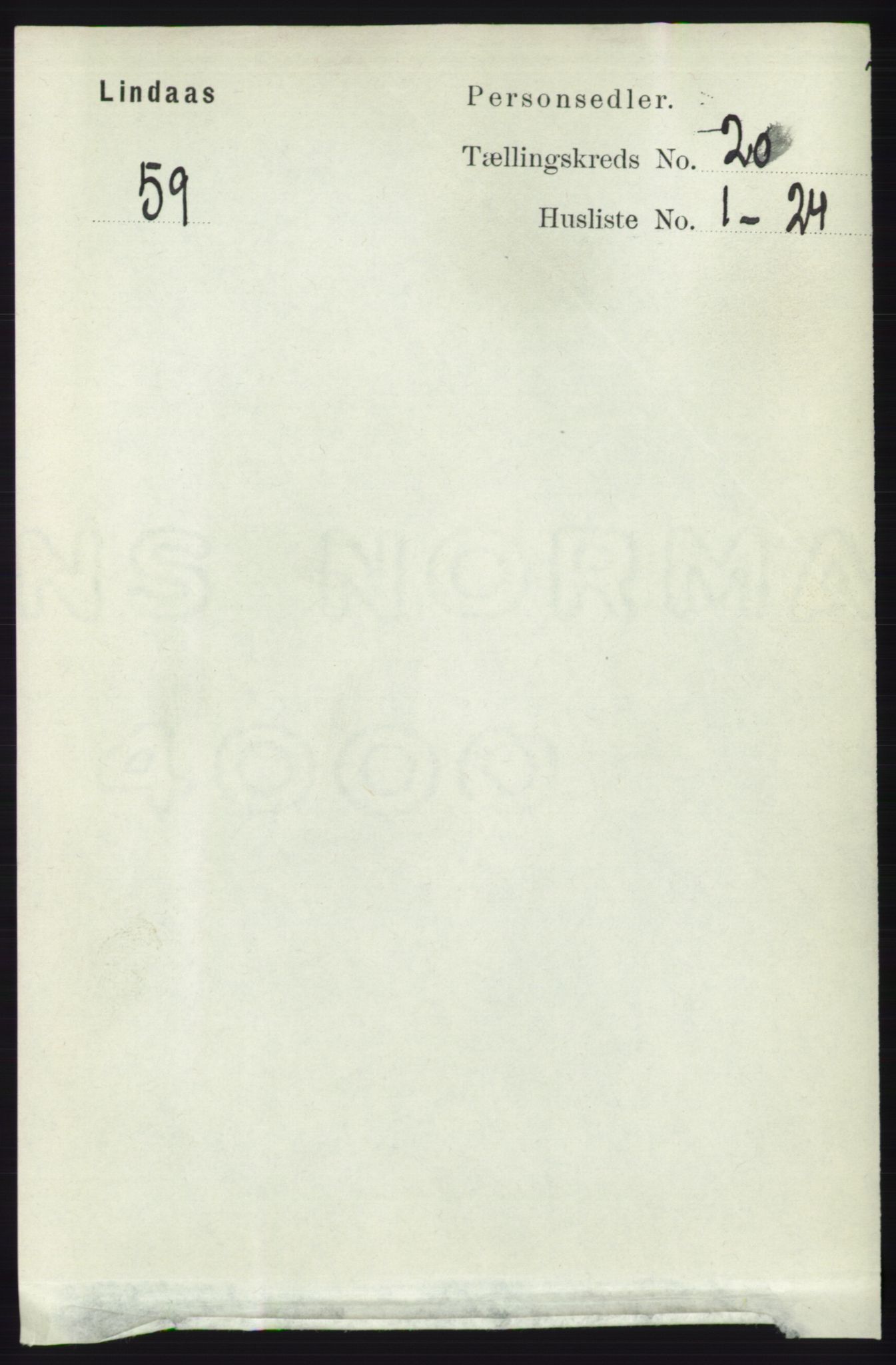 RA, 1891 census for 1263 Lindås, 1891, p. 7351