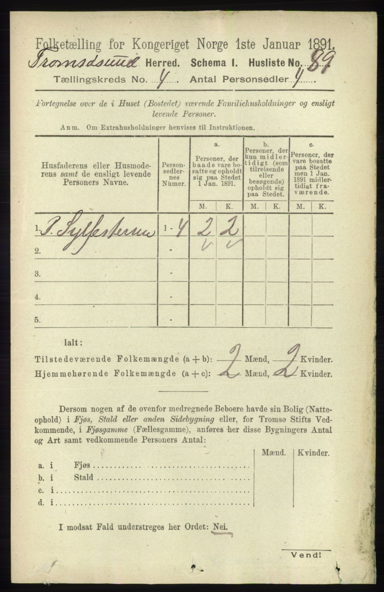 RA, 1891 census for 1934 Tromsøysund, 1891, p. 1546