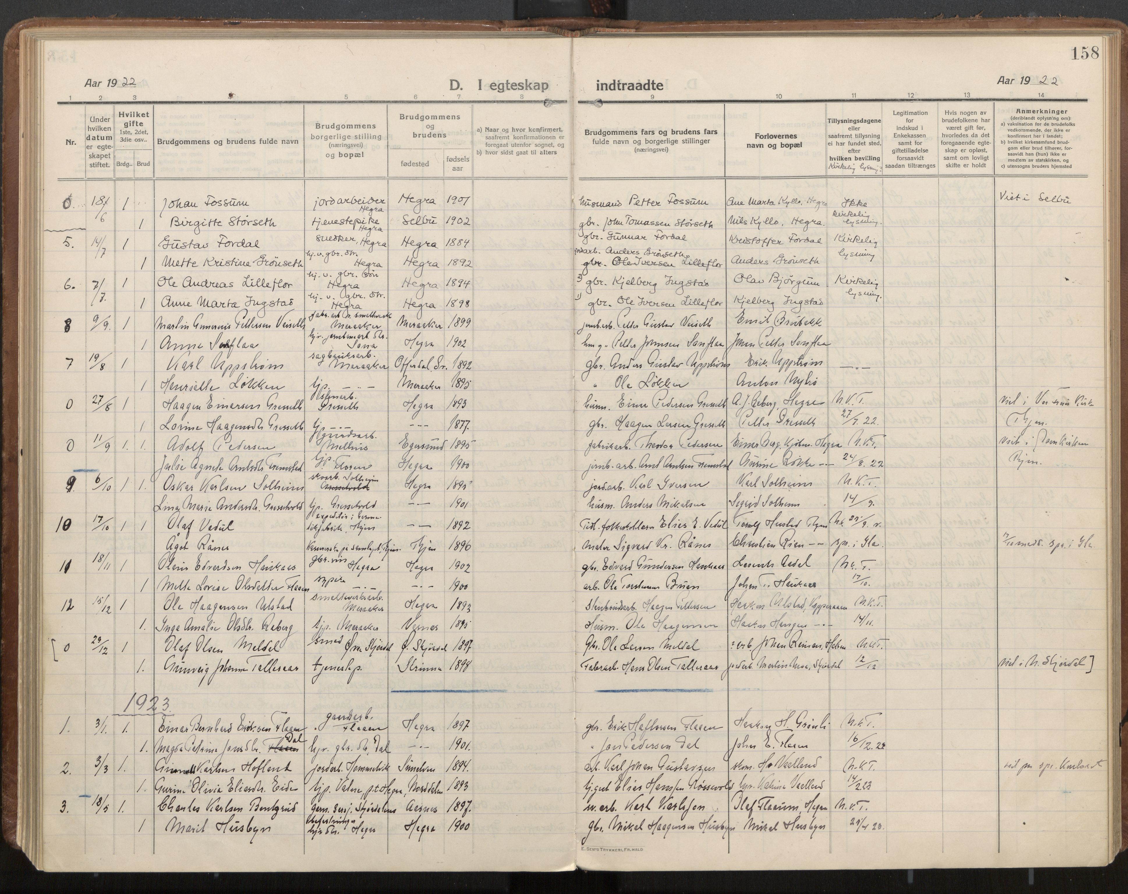 Ministerialprotokoller, klokkerbøker og fødselsregistre - Nord-Trøndelag, AV/SAT-A-1458/703/L0037: Parish register (official) no. 703A10, 1915-1932, p. 158