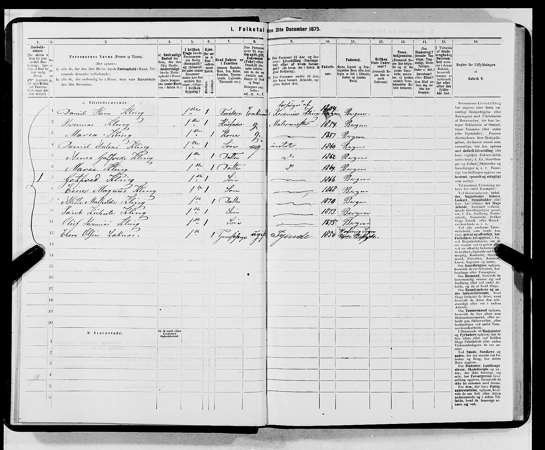 SAB, 1875 census for 1301 Bergen, 1875, p. 5230