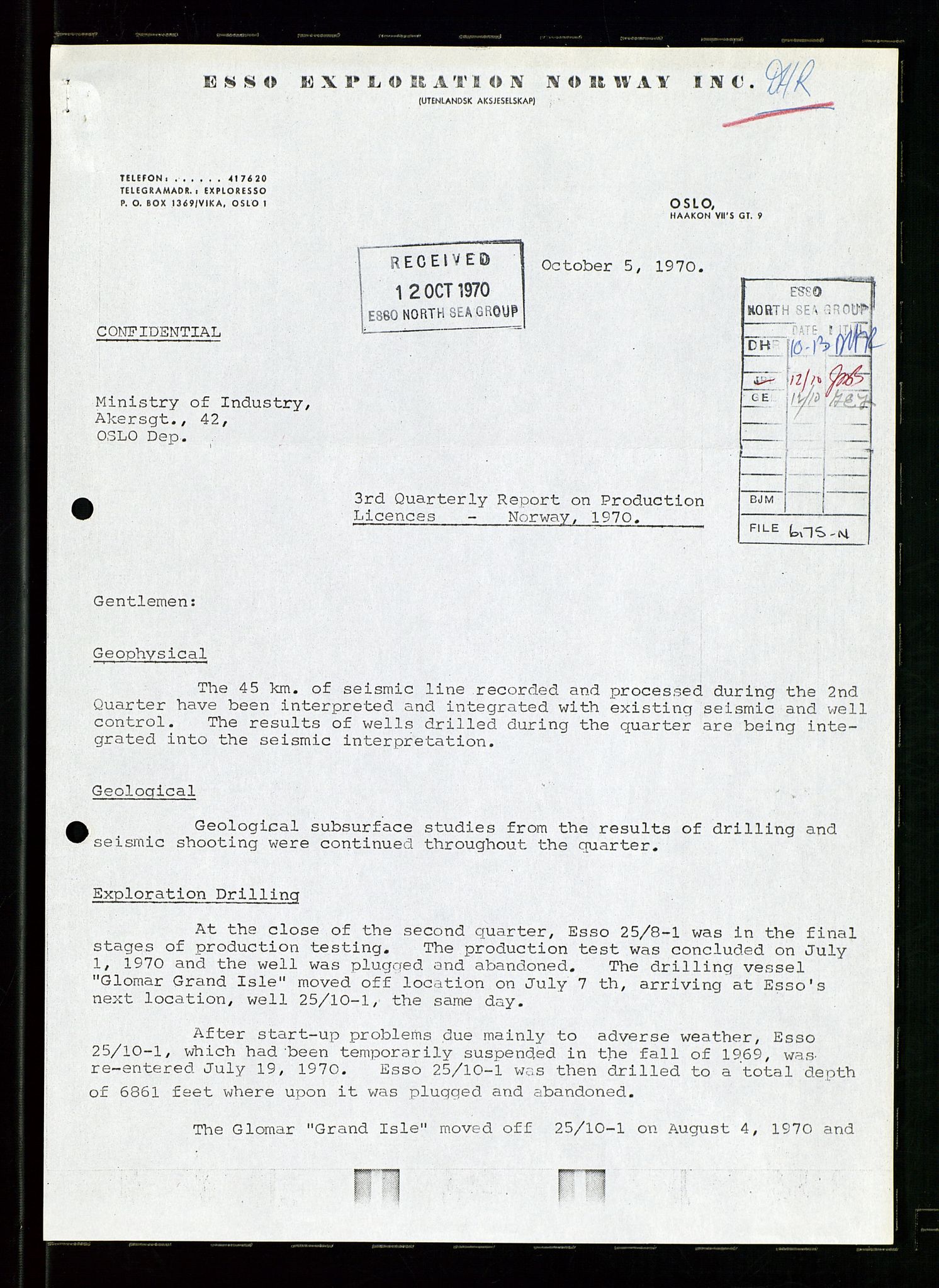 Pa 1512 - Esso Exploration and Production Norway Inc., AV/SAST-A-101917/E/Ea/L0026: Sak og korrespondanse, 1966-1974, p. 83