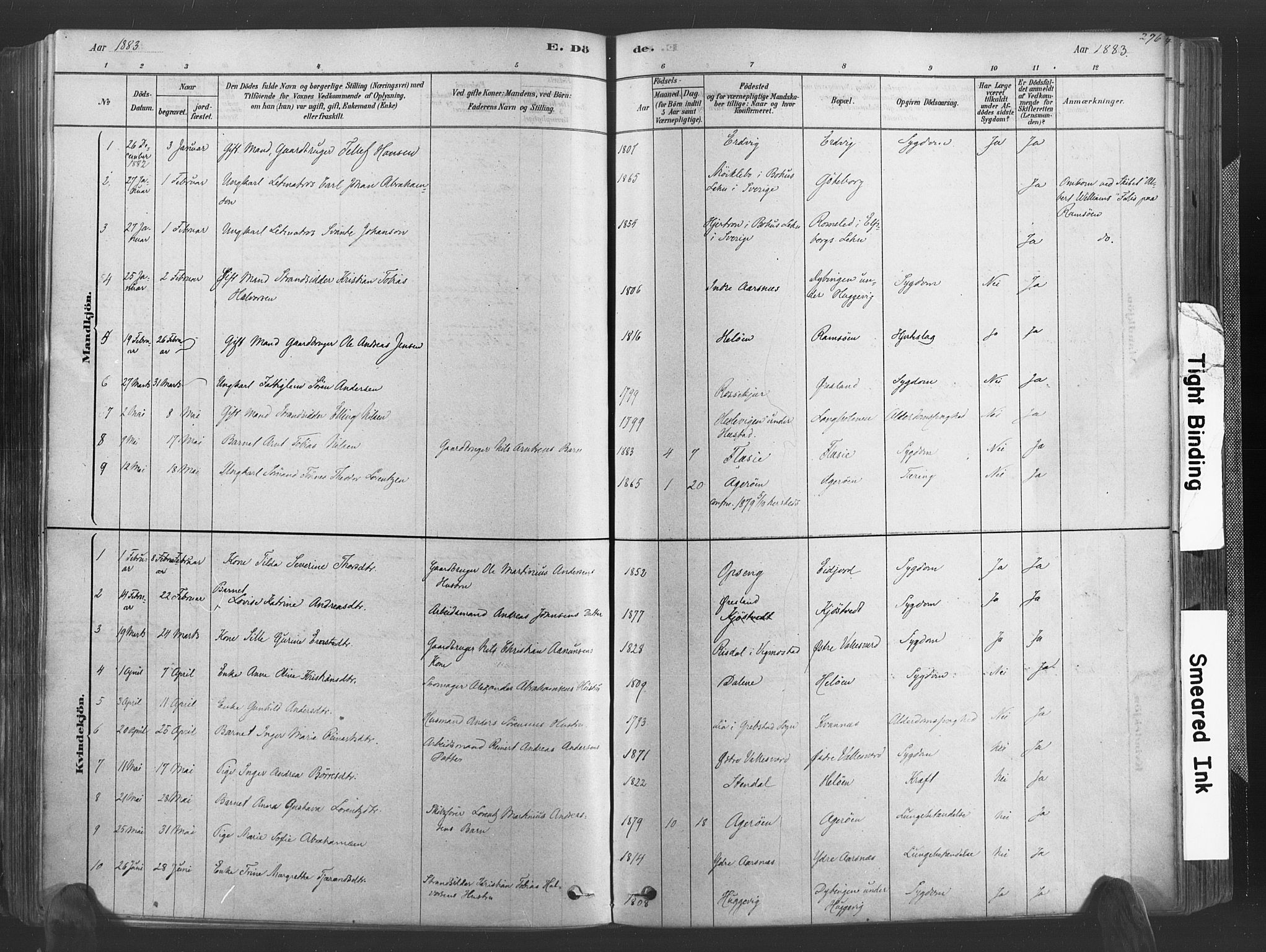 Høvåg sokneprestkontor, SAK/1111-0025/F/Fa/L0005: Parish register (official) no. A 5, 1878-1893, p. 276