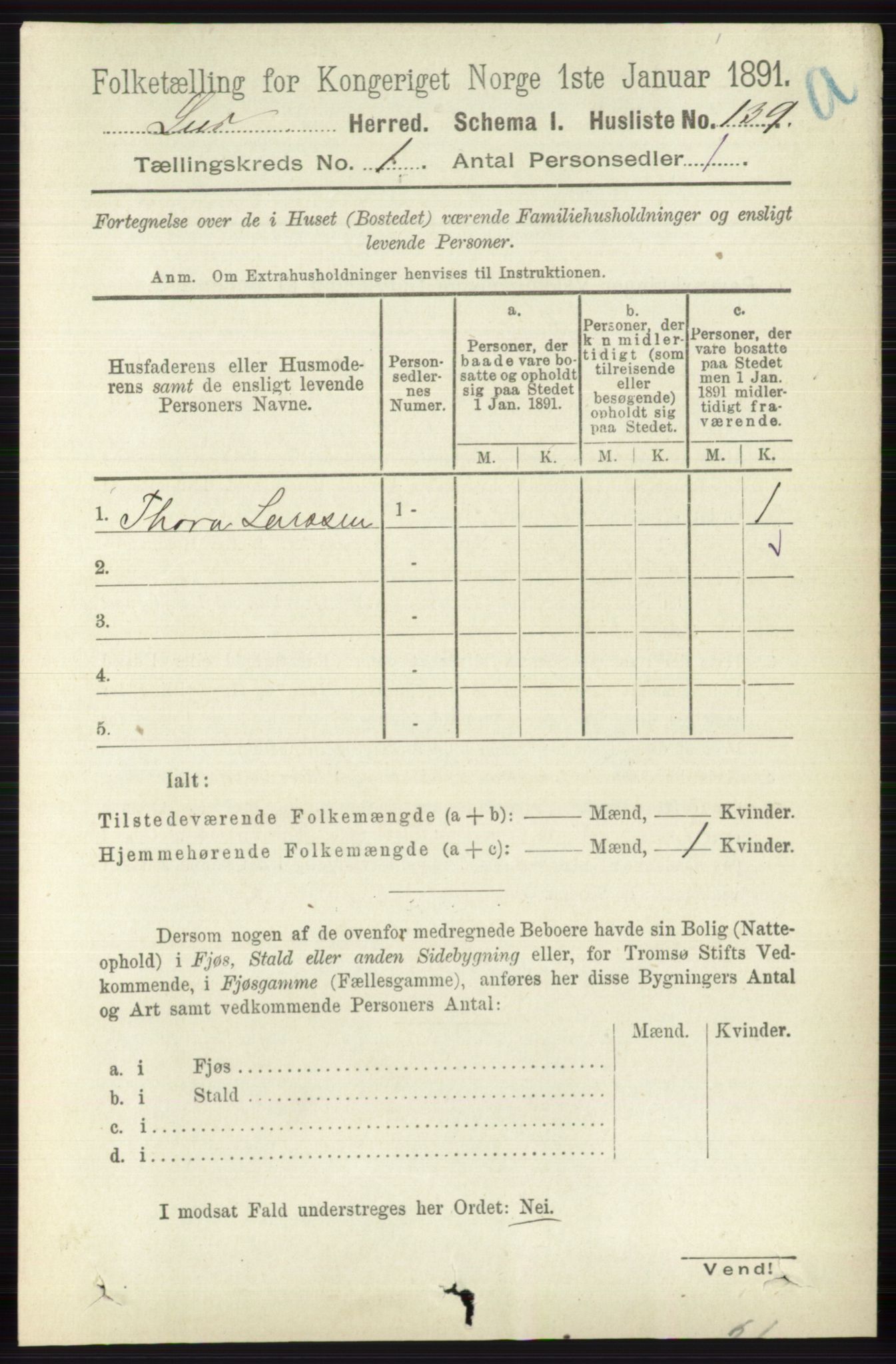 RA, 1891 census for 0626 Lier, 1891, p. 182