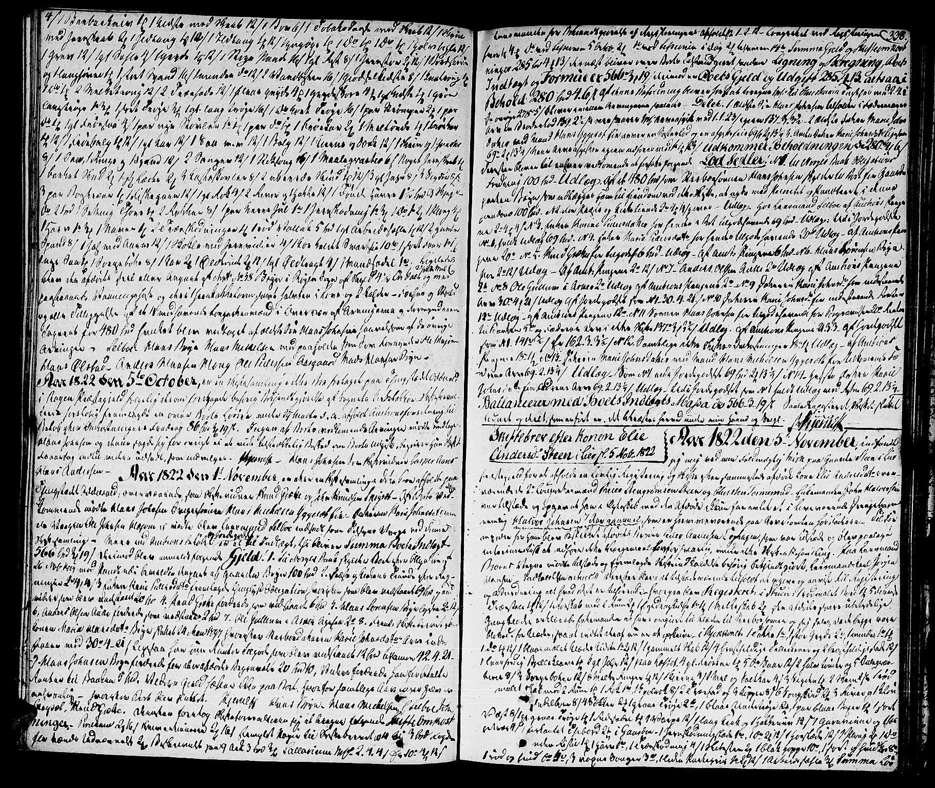 Lier, Røyken og Hurum sorenskriveri, AV/SAKO-A-89/H/Hc/L0010a: Skifteprotokoll, 1813-1835, p. 337b-338a