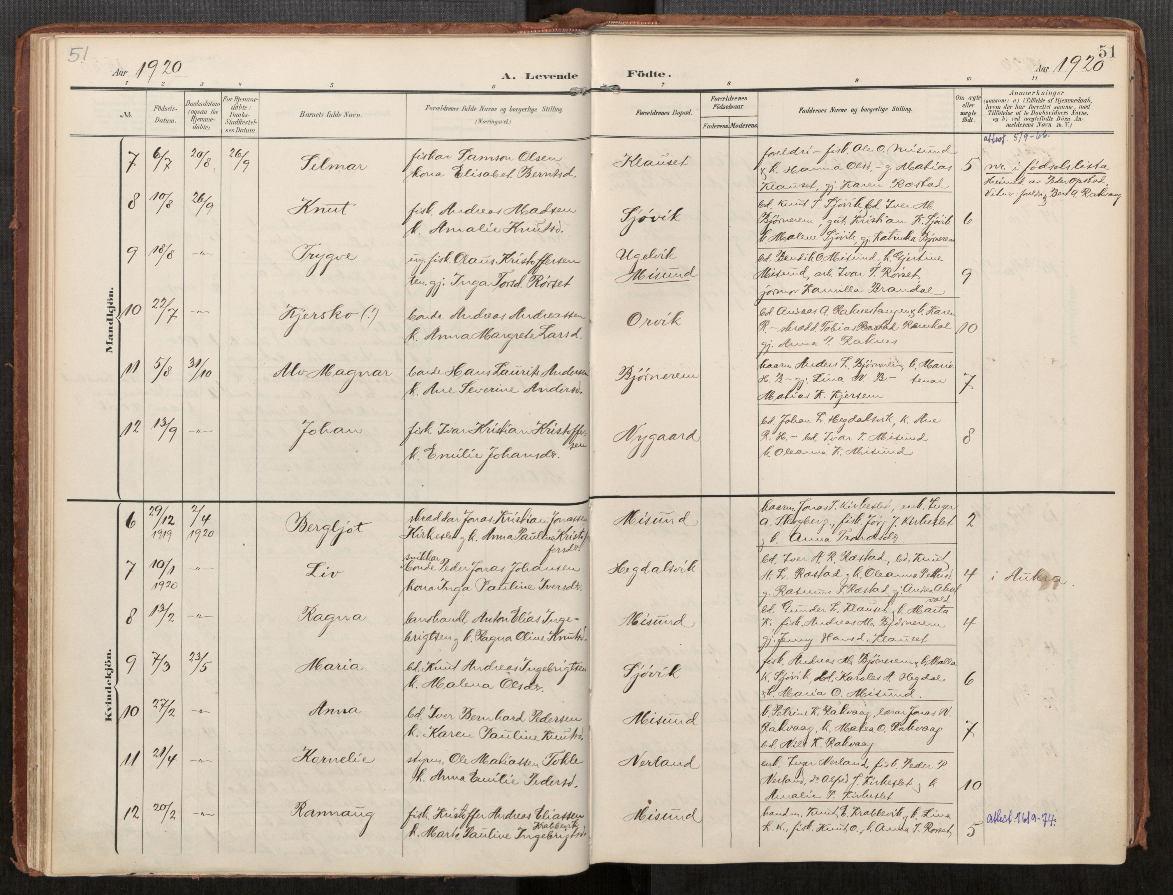 Ministerialprotokoller, klokkerbøker og fødselsregistre - Møre og Romsdal, AV/SAT-A-1454/563/L0740: Parish register (official) no. 563A02, 1903-1923, p. 51