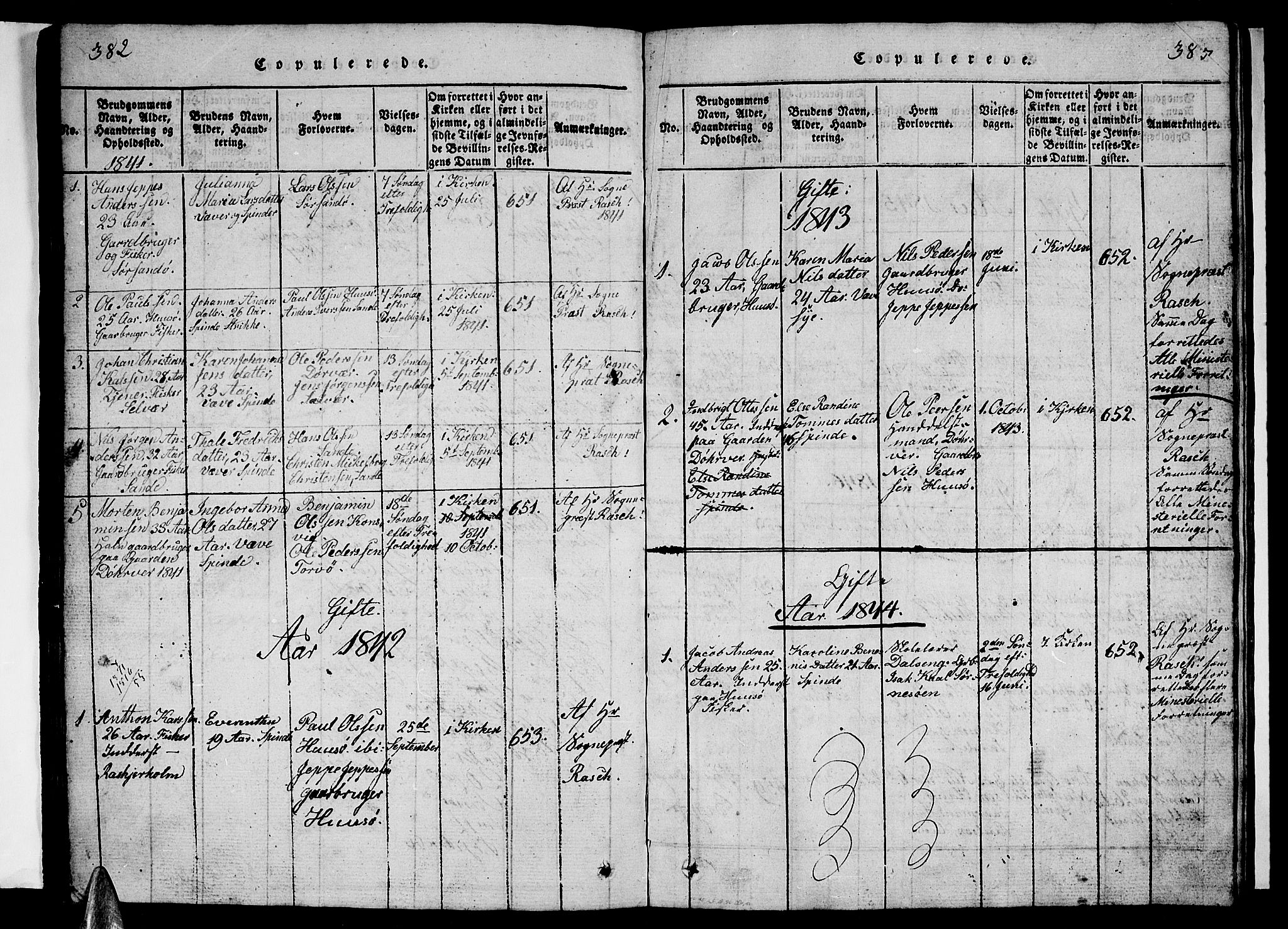 Ministerialprotokoller, klokkerbøker og fødselsregistre - Nordland, SAT/A-1459/840/L0581: Parish register (copy) no. 840C01, 1820-1873, p. 382-383