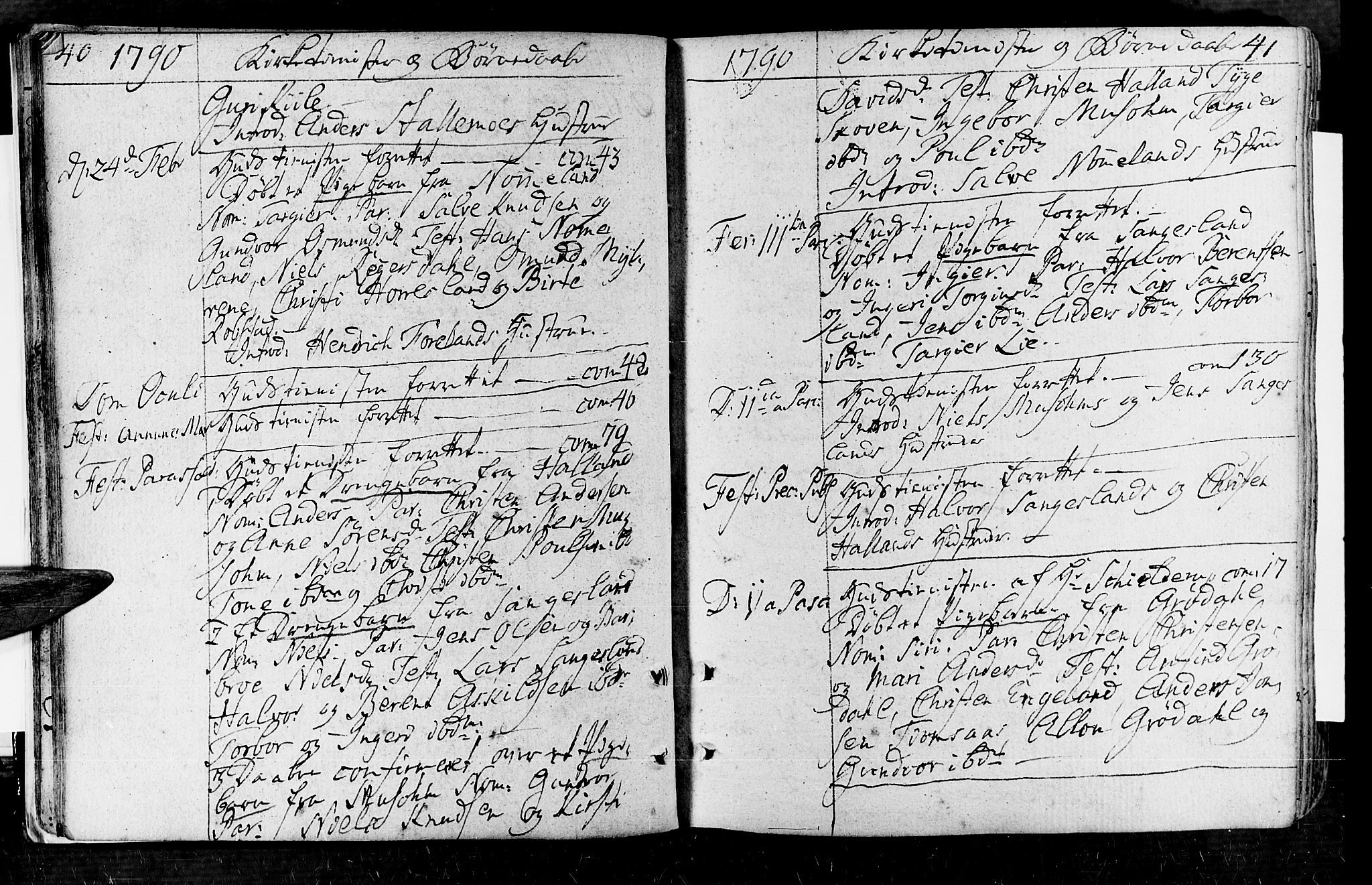 Vennesla sokneprestkontor, AV/SAK-1111-0045/Fa/Fac/L0002: Parish register (official) no. A 2, 1785-1834, p. 40-41