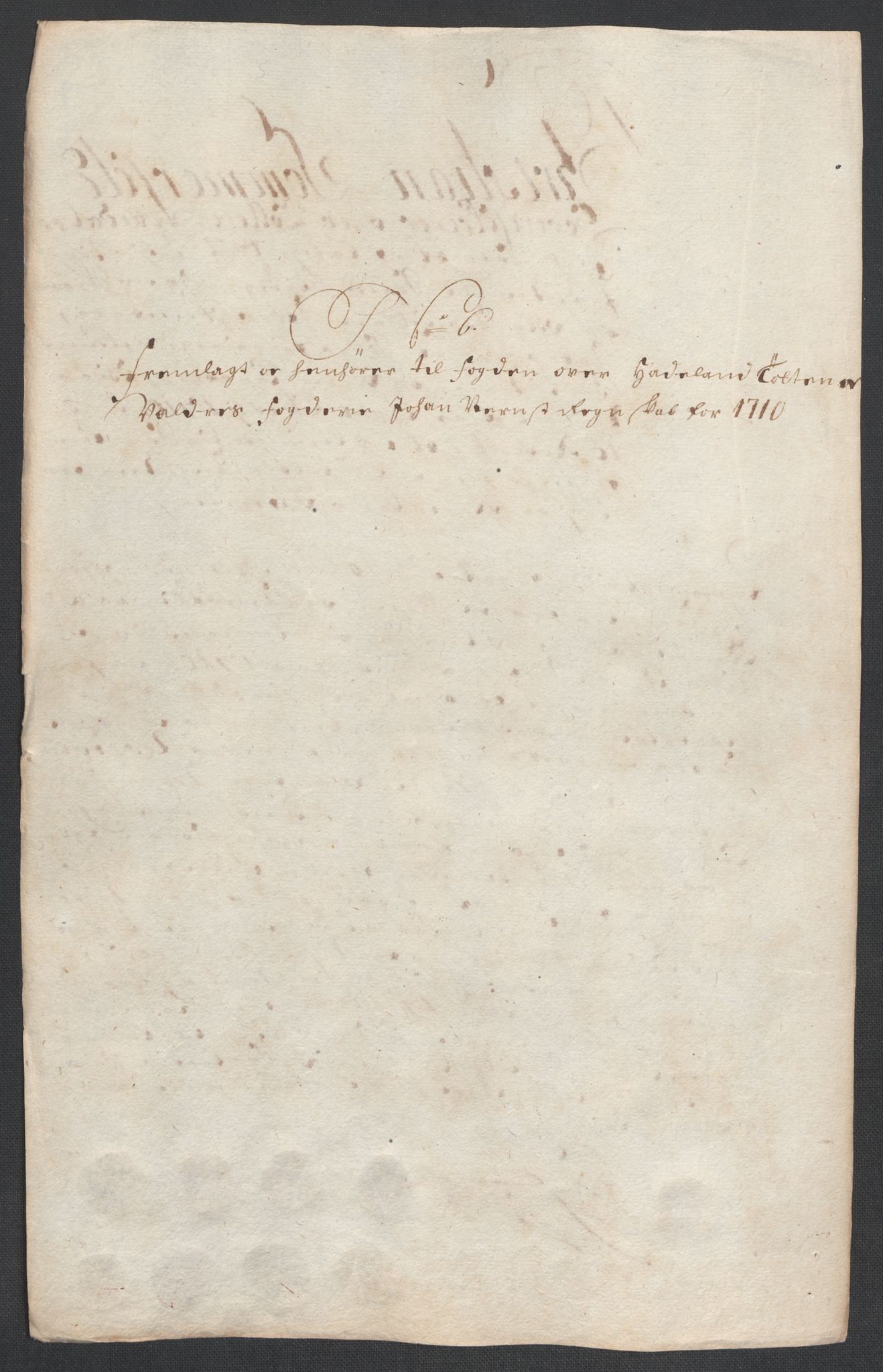 Rentekammeret inntil 1814, Reviderte regnskaper, Fogderegnskap, AV/RA-EA-4092/R18/L1307: Fogderegnskap Hadeland, Toten og Valdres, 1710, p. 31