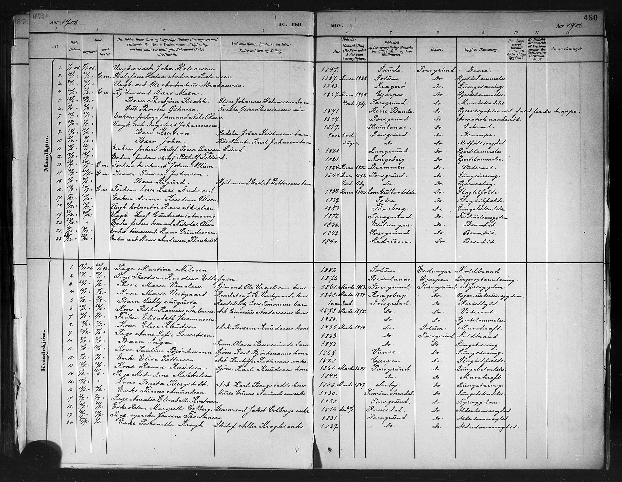 Porsgrunn kirkebøker , SAKO/A-104/G/Gb/L0005: Parish register (copy) no. II 5, 1883-1915, p. 480