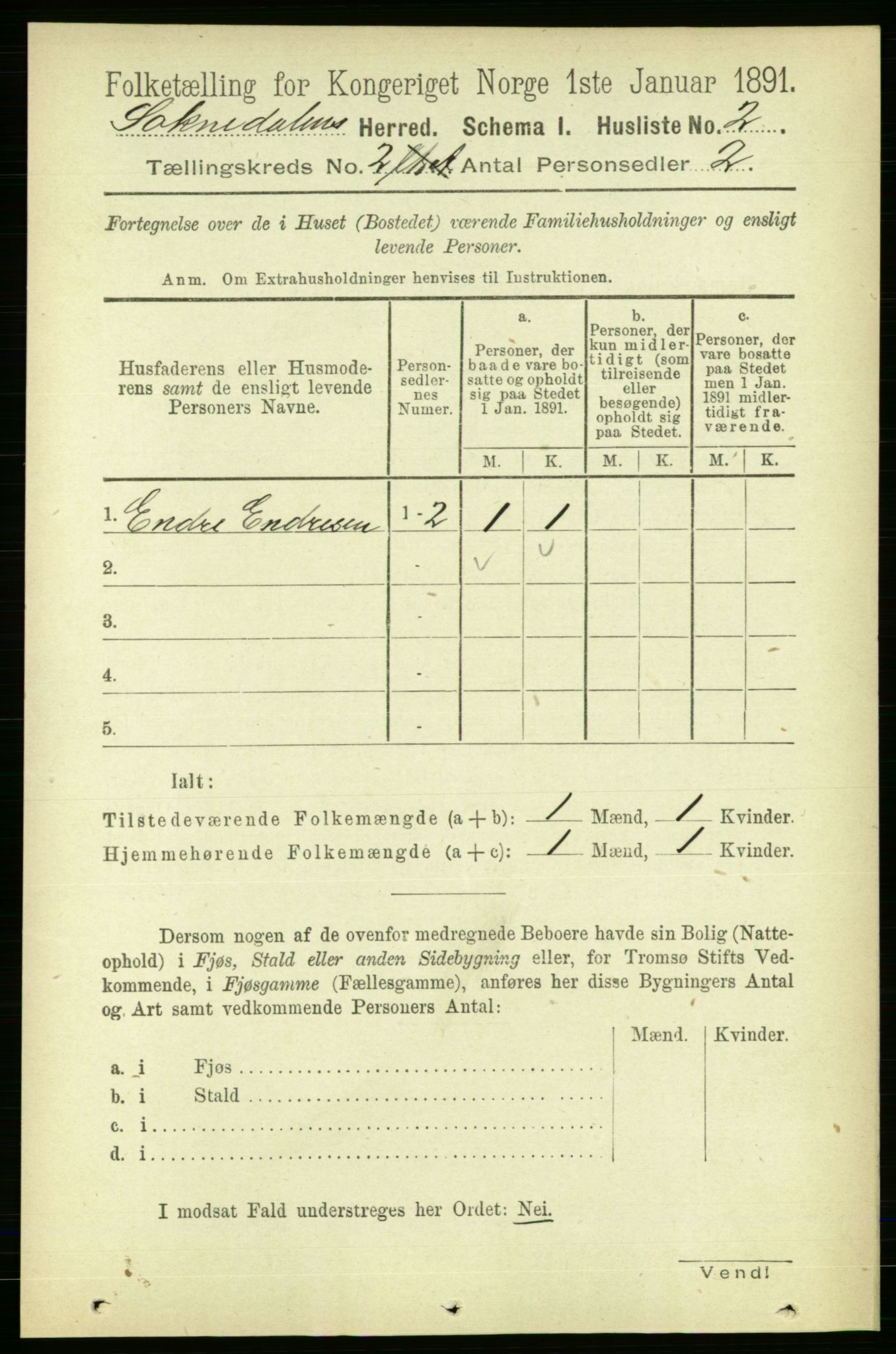 RA, 1891 census for 1649 Soknedal, 1891, p. 426