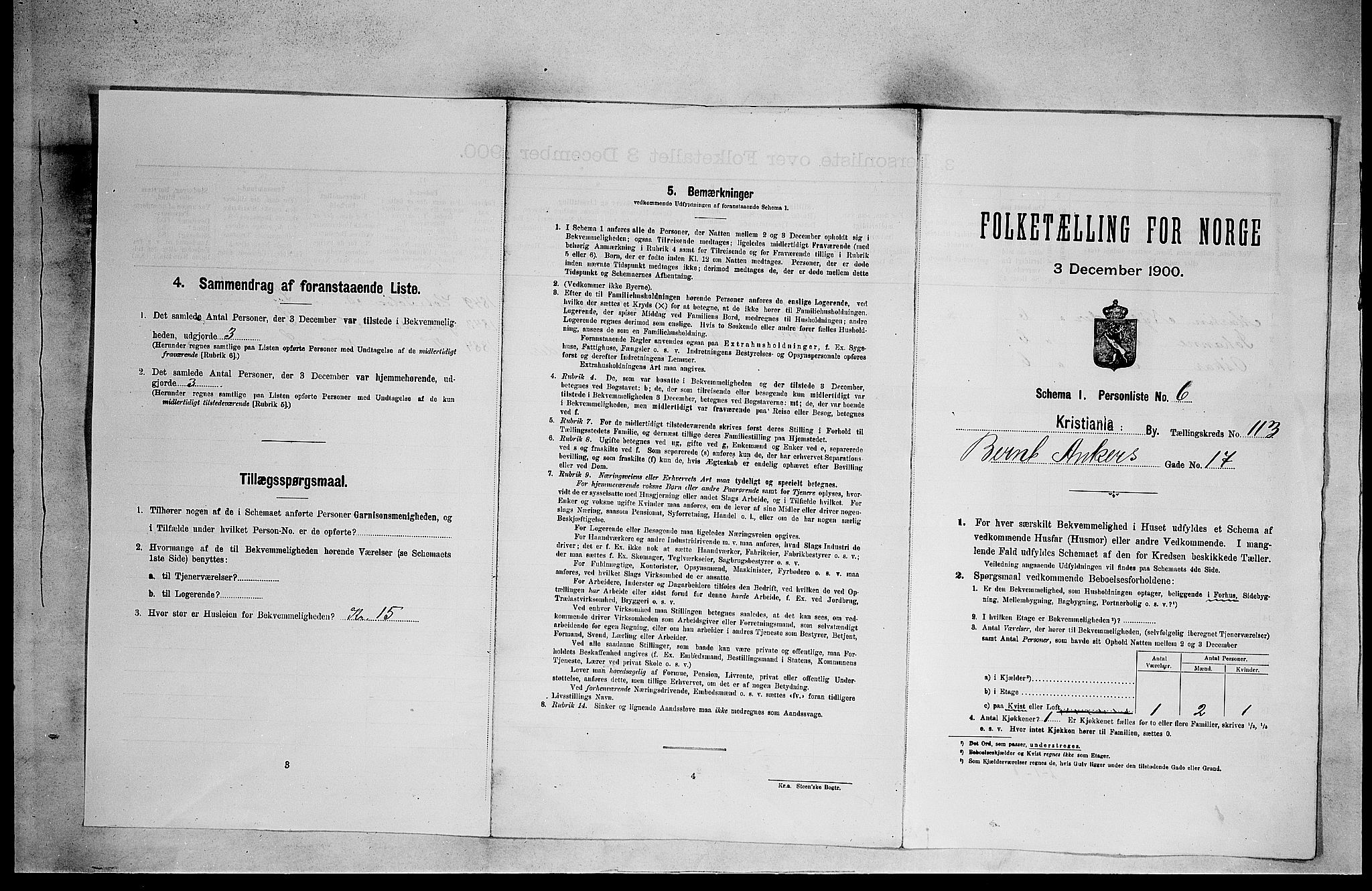 SAO, 1900 census for Kristiania, 1900, p. 4466