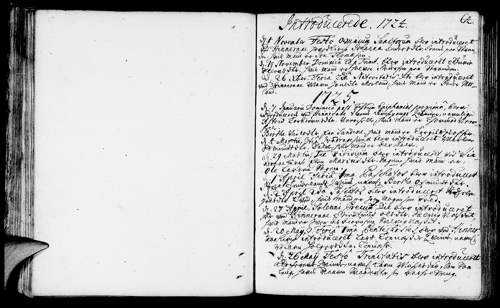 Nedstrand sokneprestkontor, SAST/A-101841/01/IV: Parish register (official) no. A 1 /1, 1724-1740, p. 64