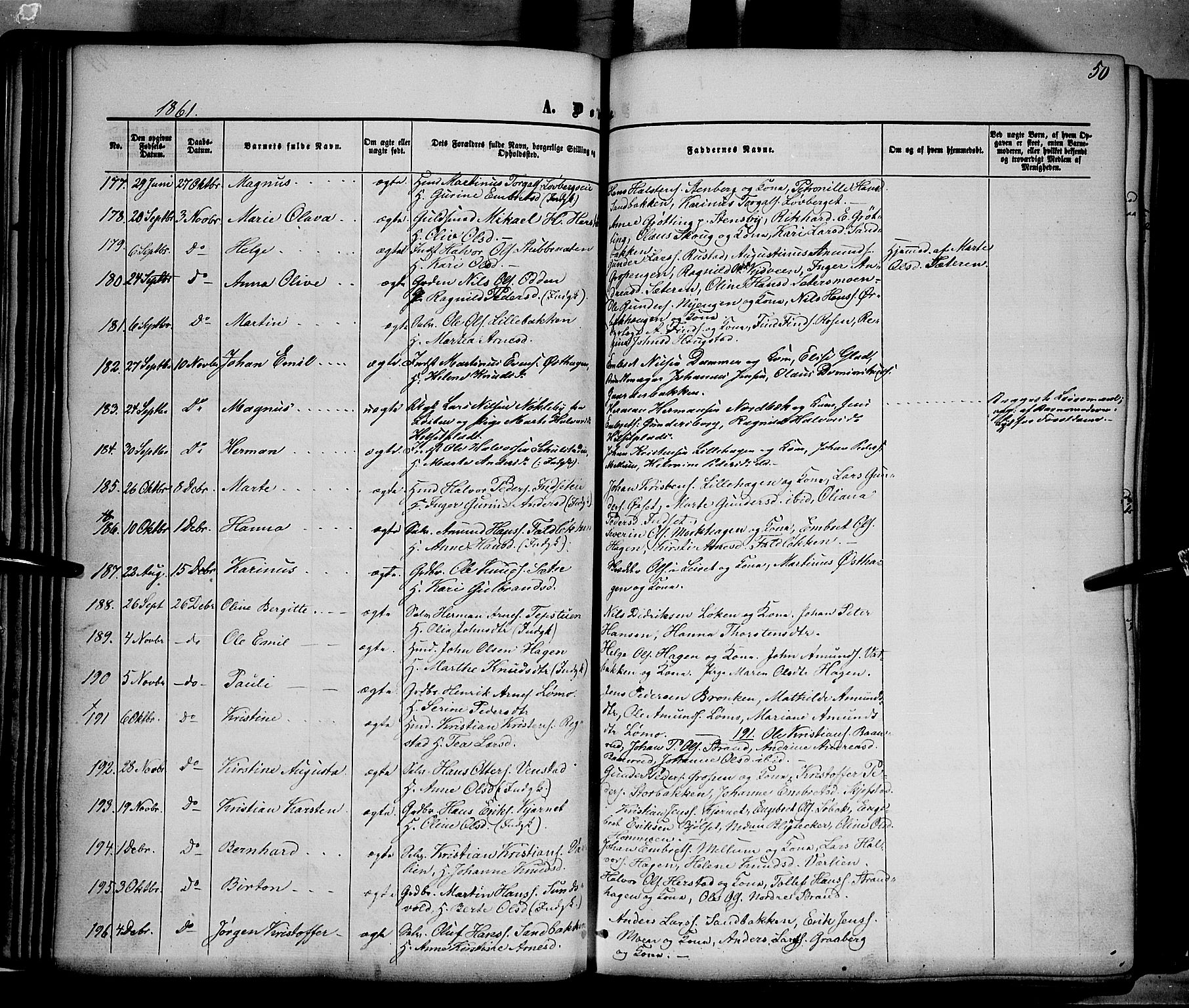 Elverum prestekontor, AV/SAH-PREST-044/H/Ha/Haa/L0010: Parish register (official) no. 10, 1857-1868, p. 50