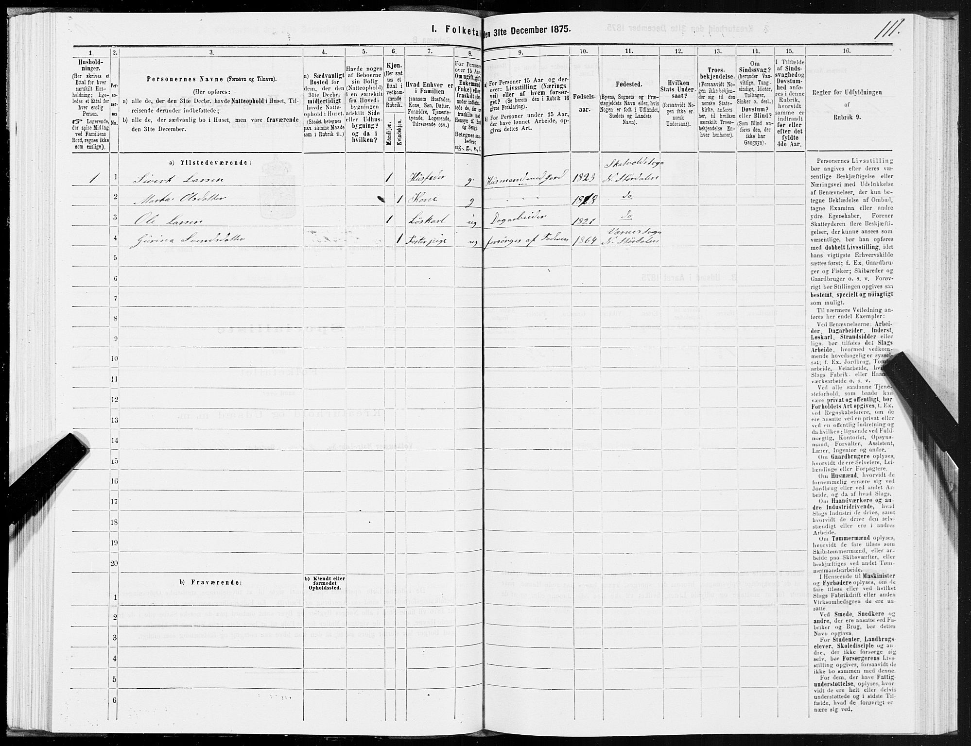 SAT, 1875 census for 1714P Nedre Stjørdal, 1875, p. 1111