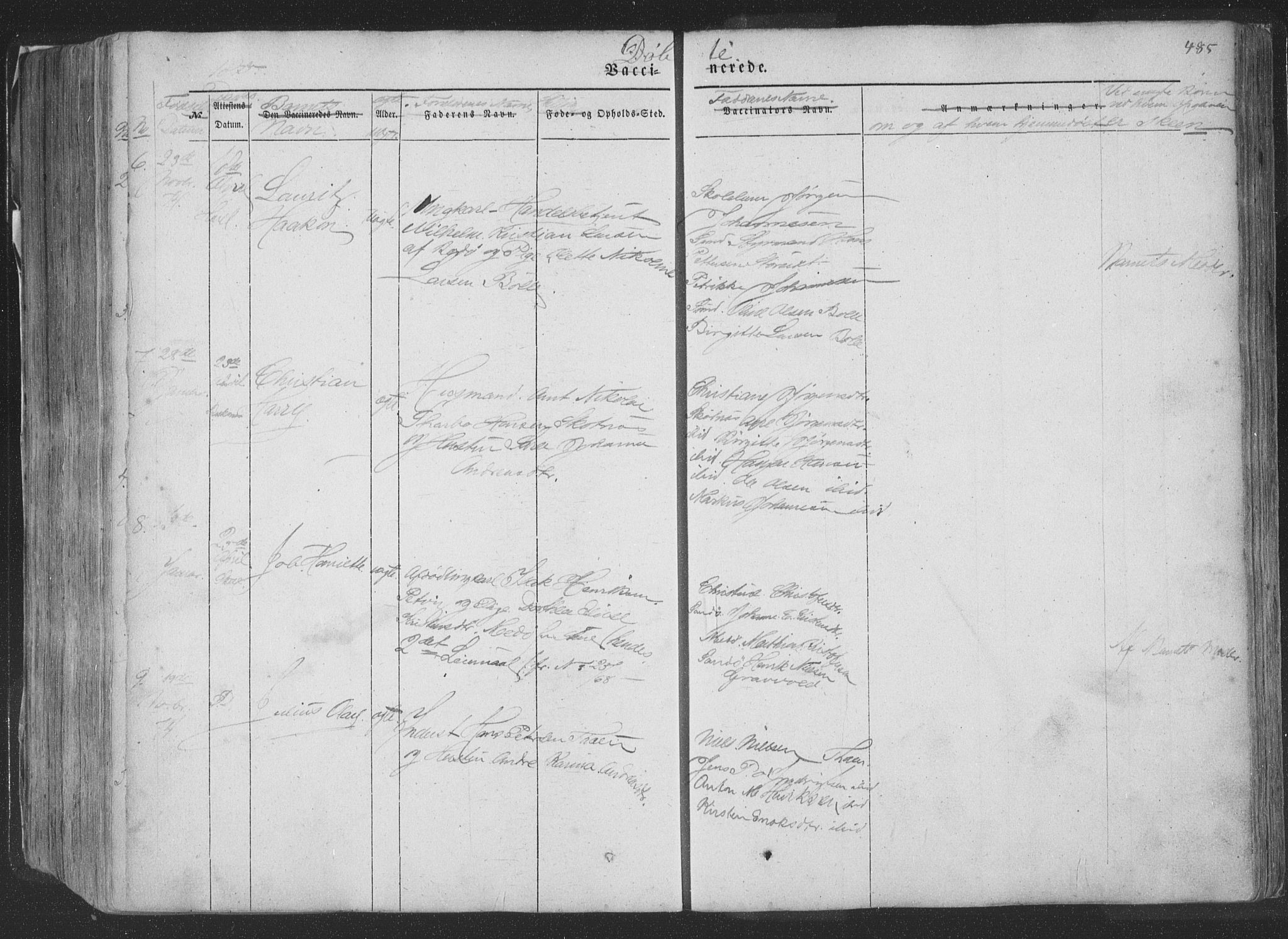 Ministerialprotokoller, klokkerbøker og fødselsregistre - Nordland, AV/SAT-A-1459/881/L1165: Parish register (copy) no. 881C02, 1854-1876, p. 485