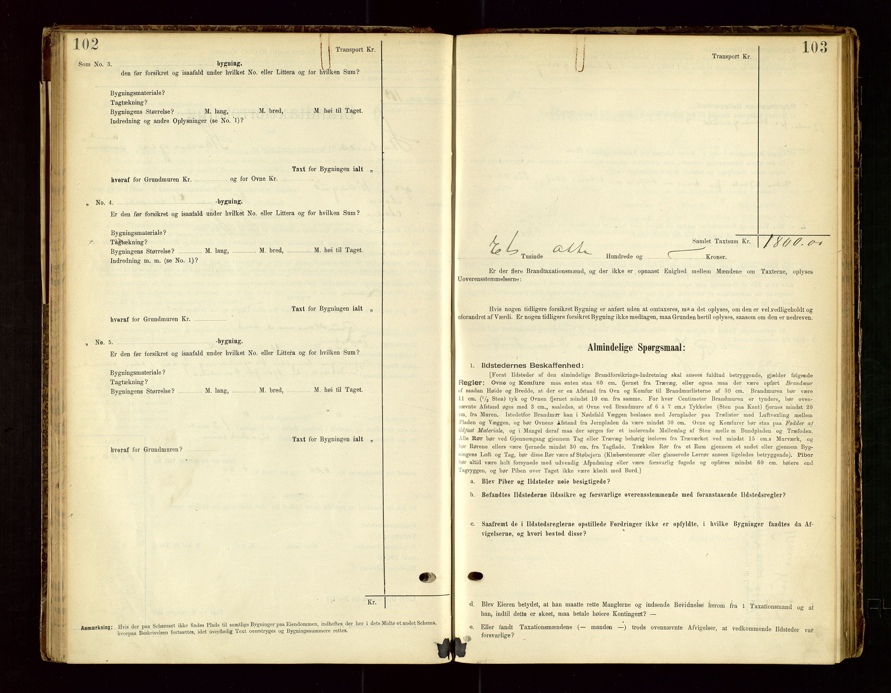Skudenes lensmannskontor, SAST/A-100444/Gob/L0001: "Brandtaxationsprotokoll", 1895-1924, p. 102-103