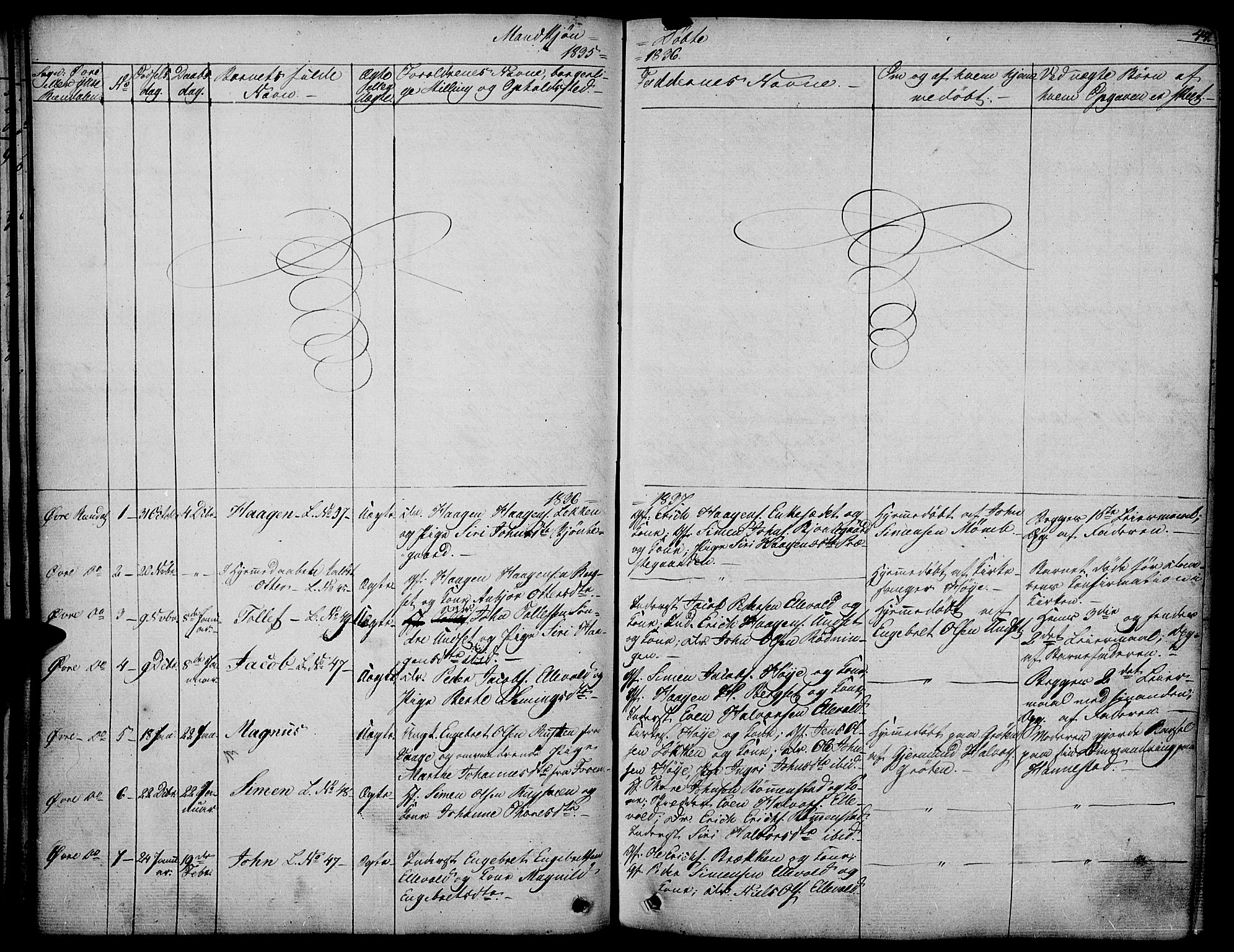 Rendalen prestekontor, SAH/PREST-054/H/Ha/Haa/L0004: Parish register (official) no. 4, 1829-1852, p. 44