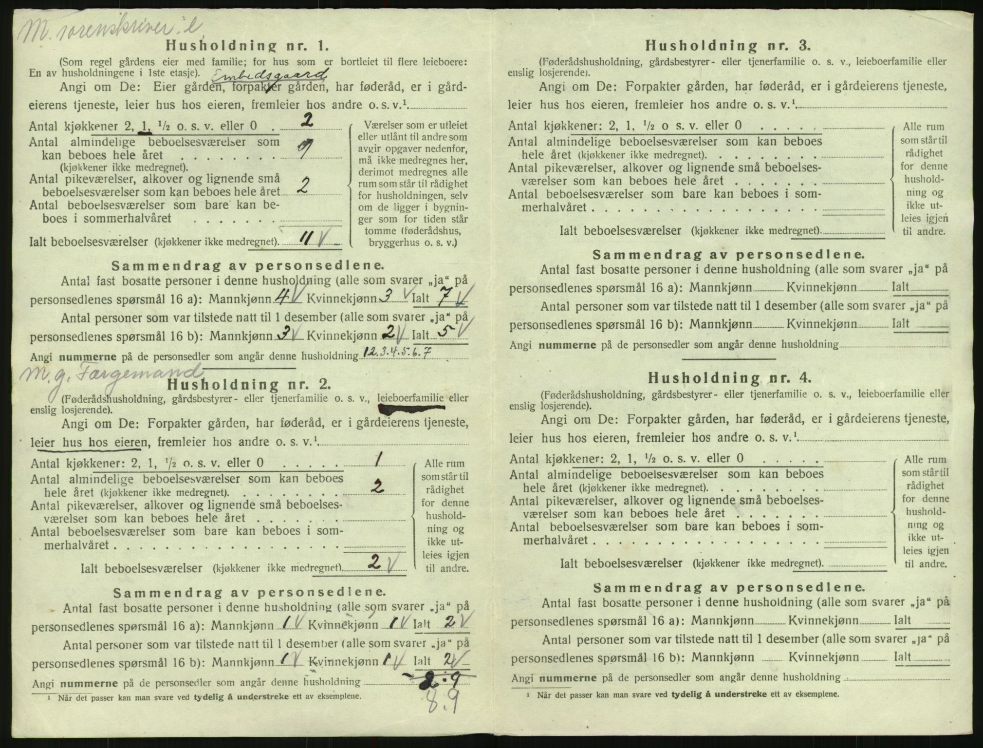 SAK, 1920 census for Evje, 1920, p. 43