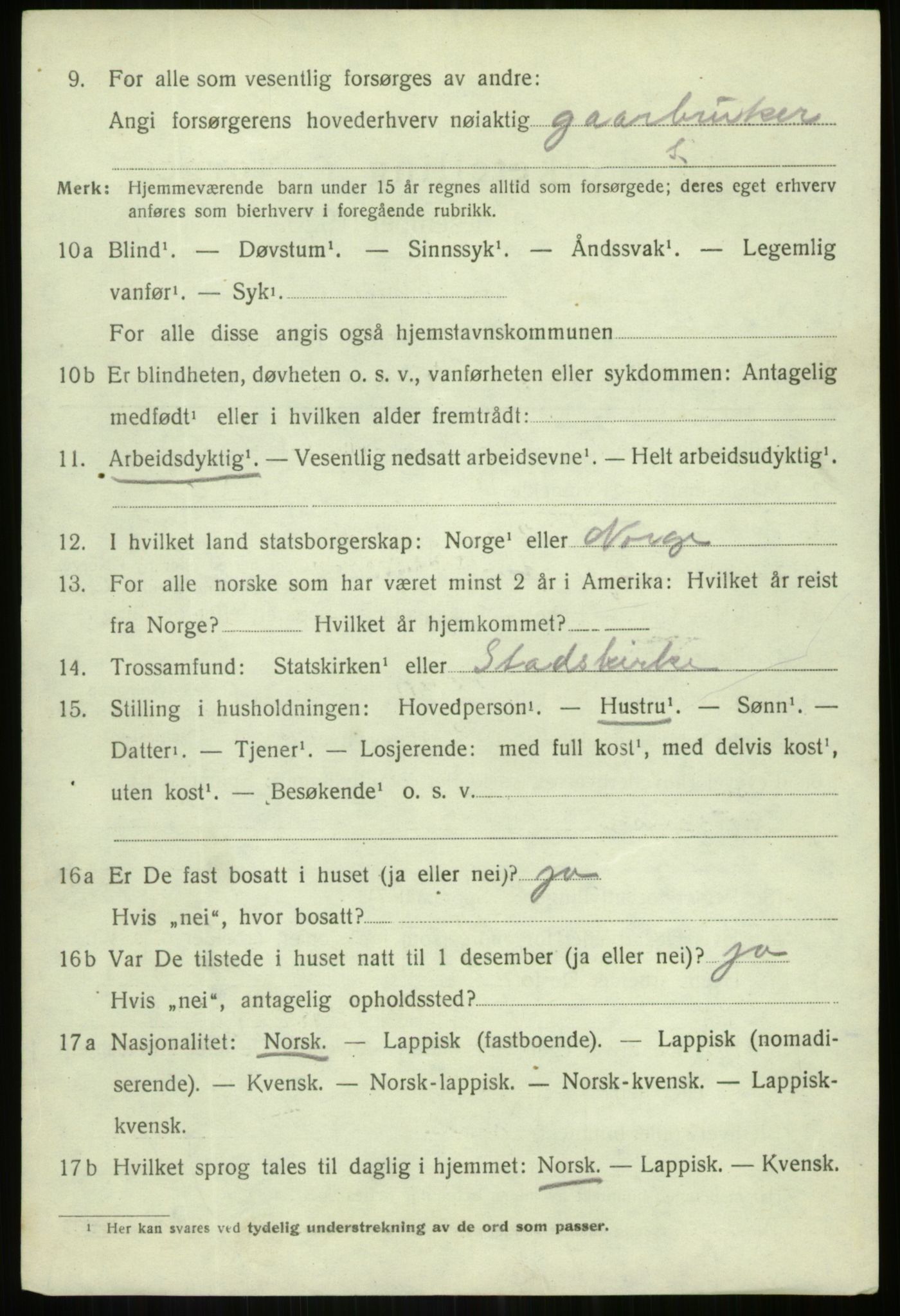 SATØ, 1920 census for Lenvik, 1920, p. 3097