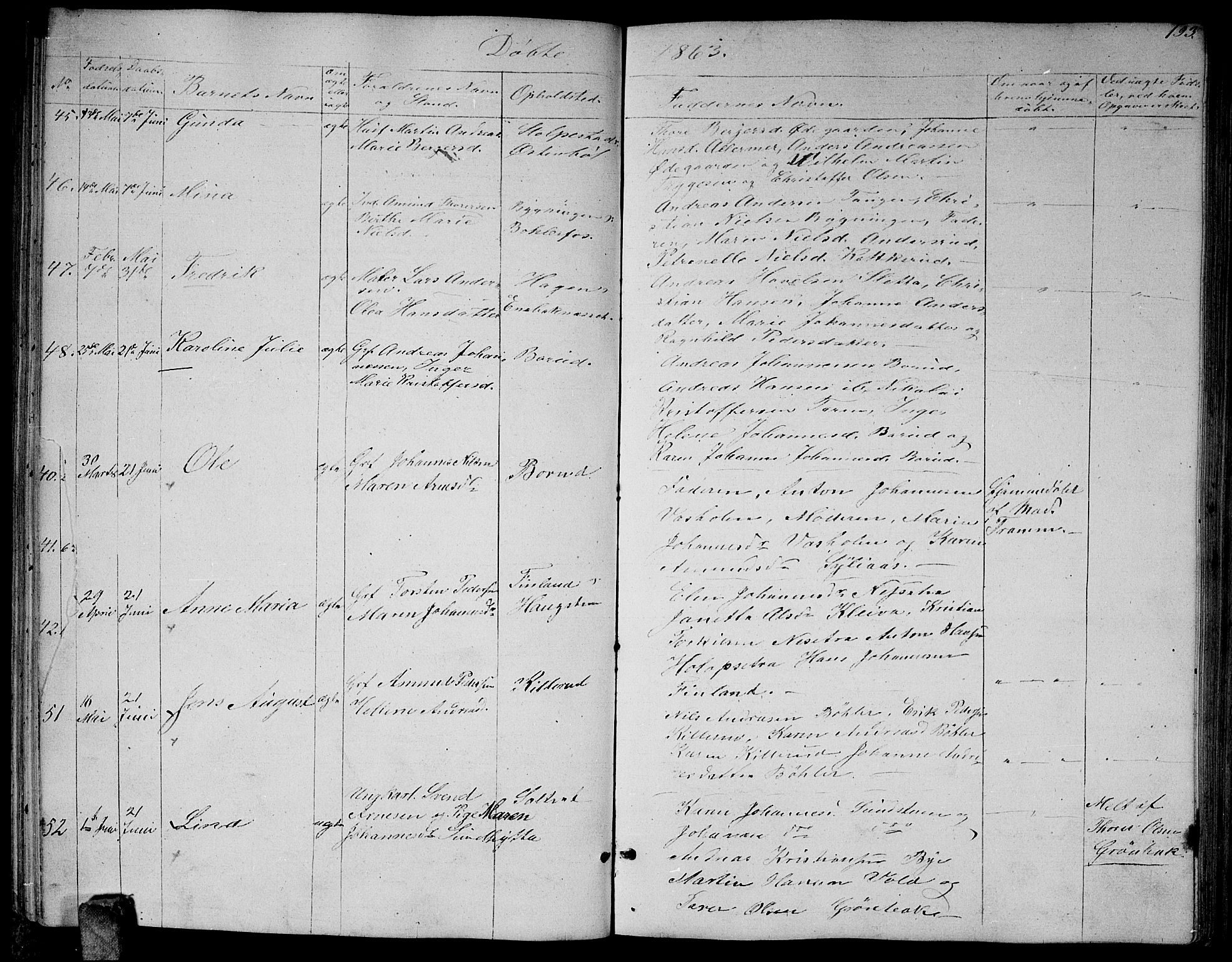 Enebakk prestekontor Kirkebøker, AV/SAO-A-10171c/G/Ga/L0004: Parish register (copy) no. I 4, 1850-1866, p. 193