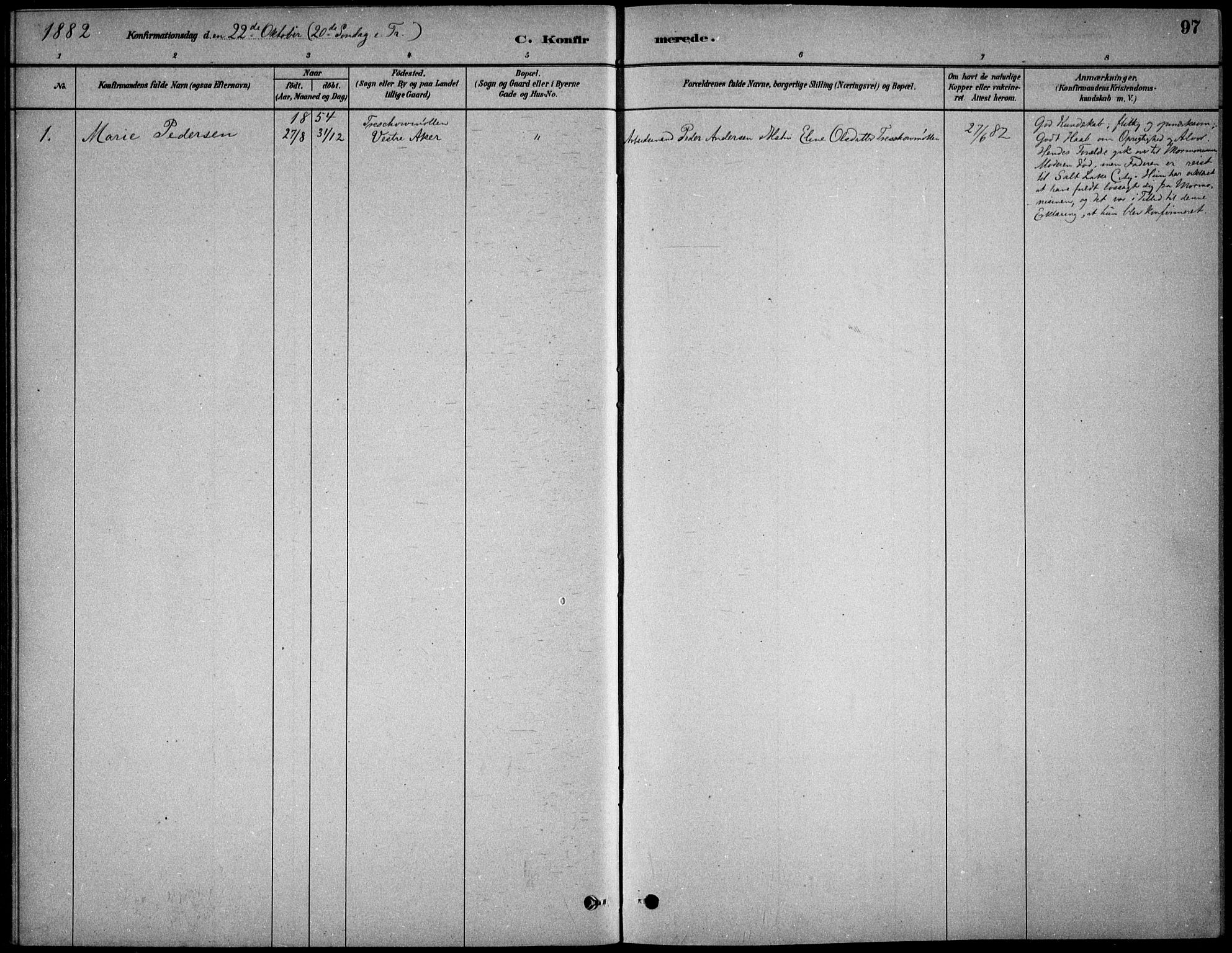 Kristiania tukthusprest Kirkebøker, AV/SAO-A-10881/F/Fa/L0005: Parish register (official) no. 5, 1879-1936, p. 97