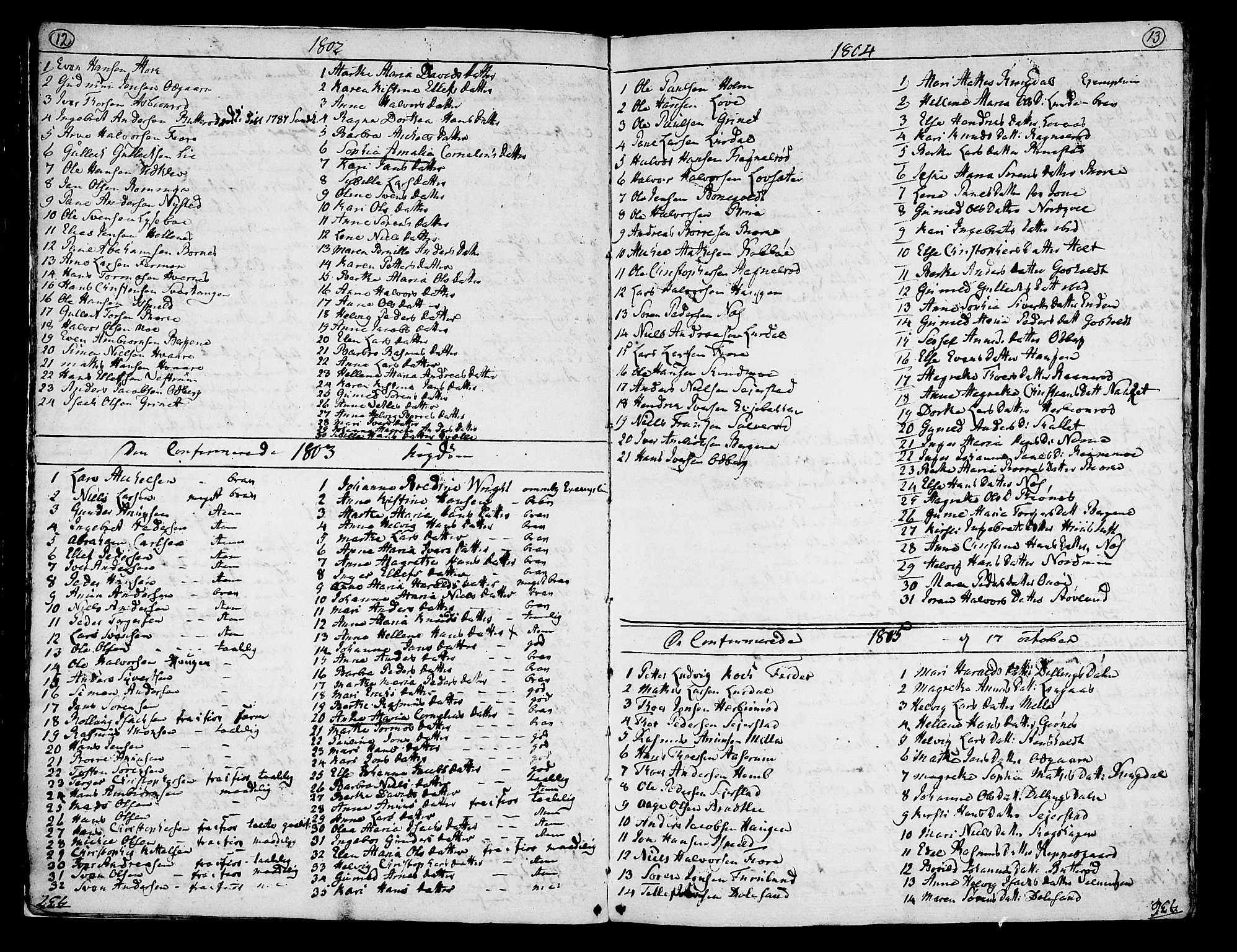 Hedrum kirkebøker, AV/SAKO-A-344/F/Fa/L0002: Parish register (official) no. I 2, 1785-1807, p. 12-13