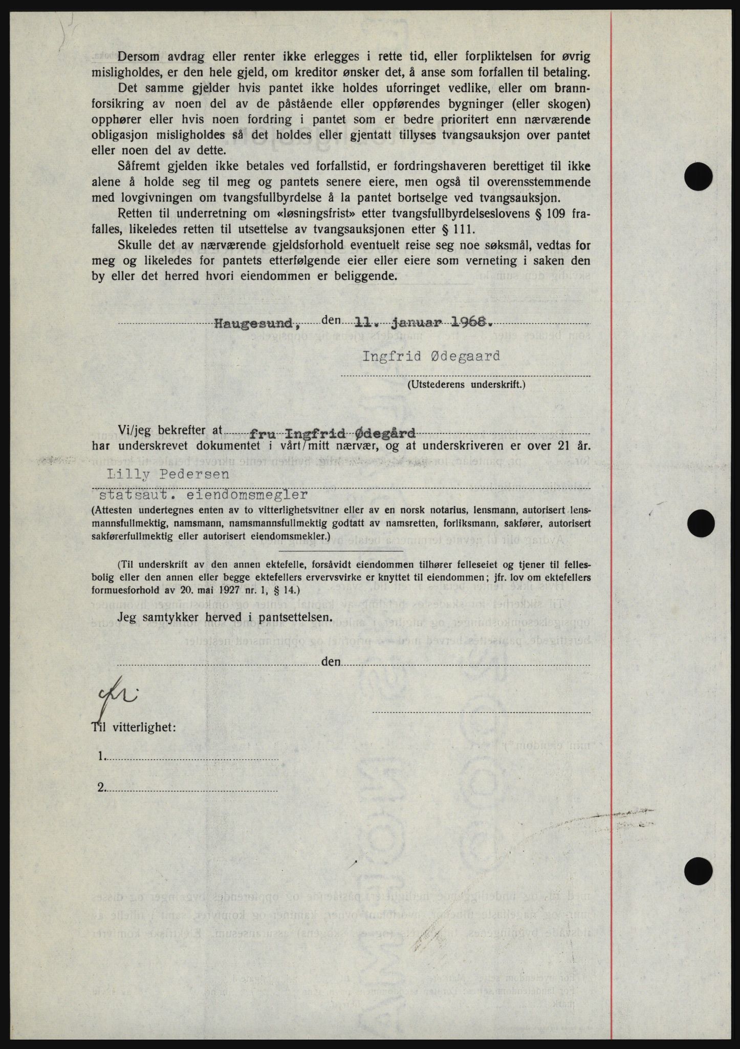 Haugesund tingrett, SAST/A-101415/01/II/IIC/L0058: Mortgage book no. B 58, 1967-1968, Diary no: : 138/1968