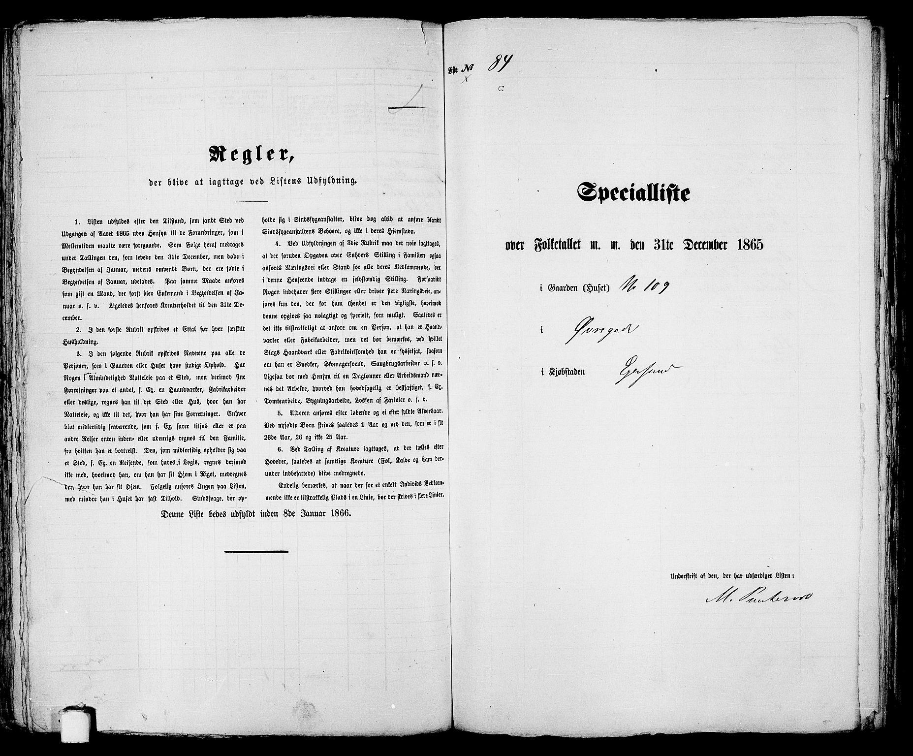 RA, 1865 census for Eigersund parish, Egersund town, 1865, p. 177