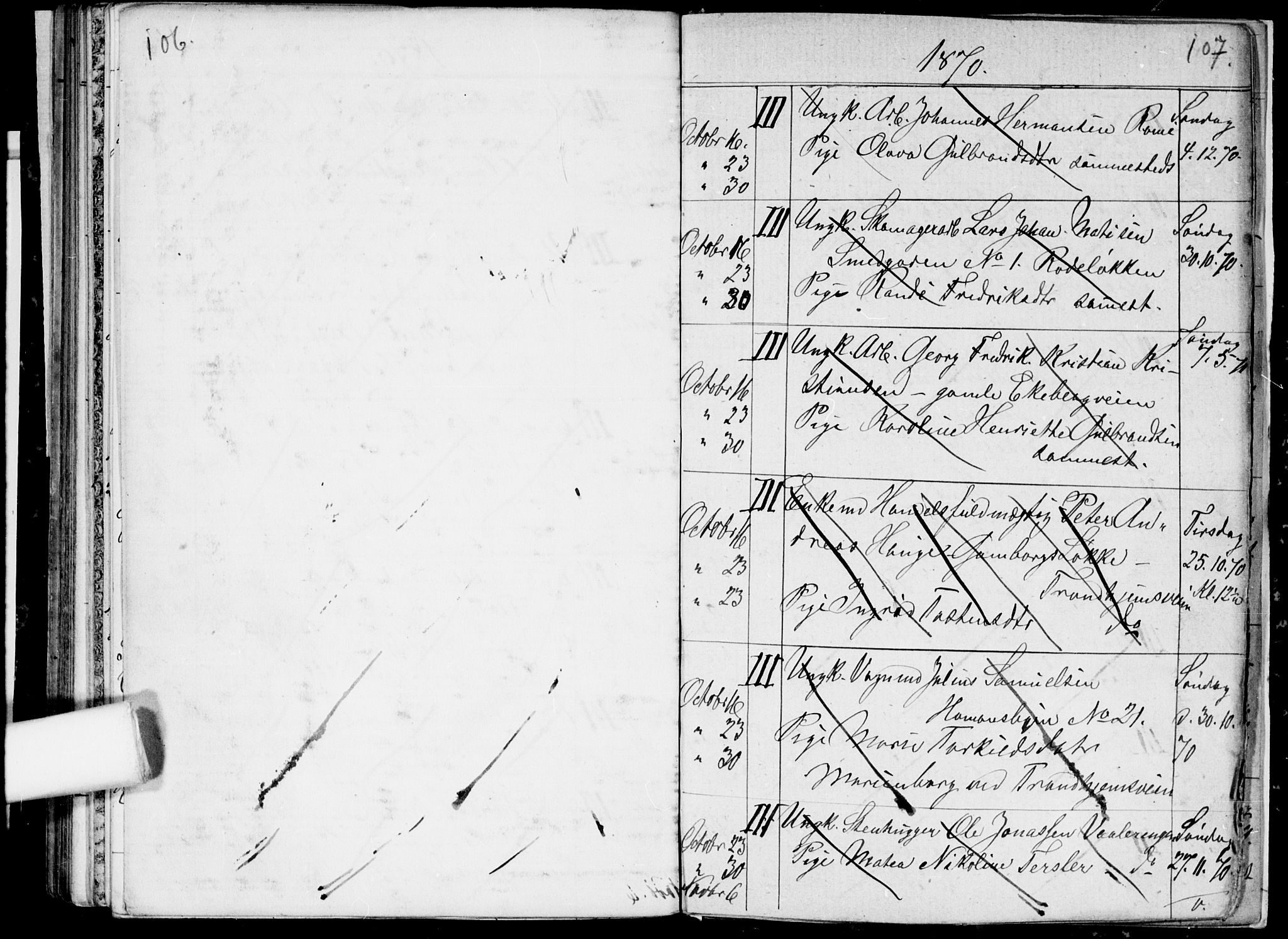 Østre Aker prestekontor Kirkebøker, AV/SAO-A-10840/H/Ha/L0002: Banns register no. I 2, 1861-1872, p. 106-107