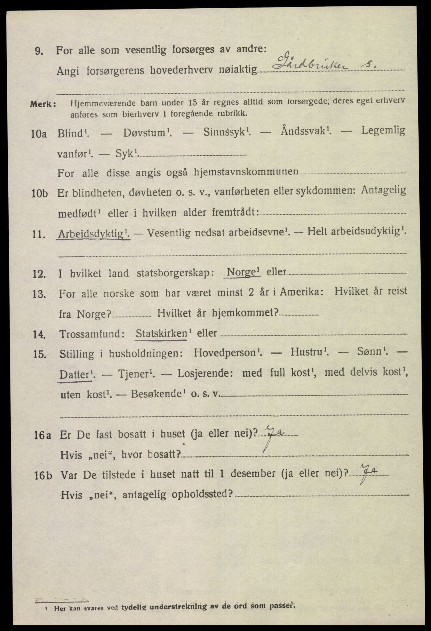 SAK, 1920 census for Austre Moland, 1920, p. 2200