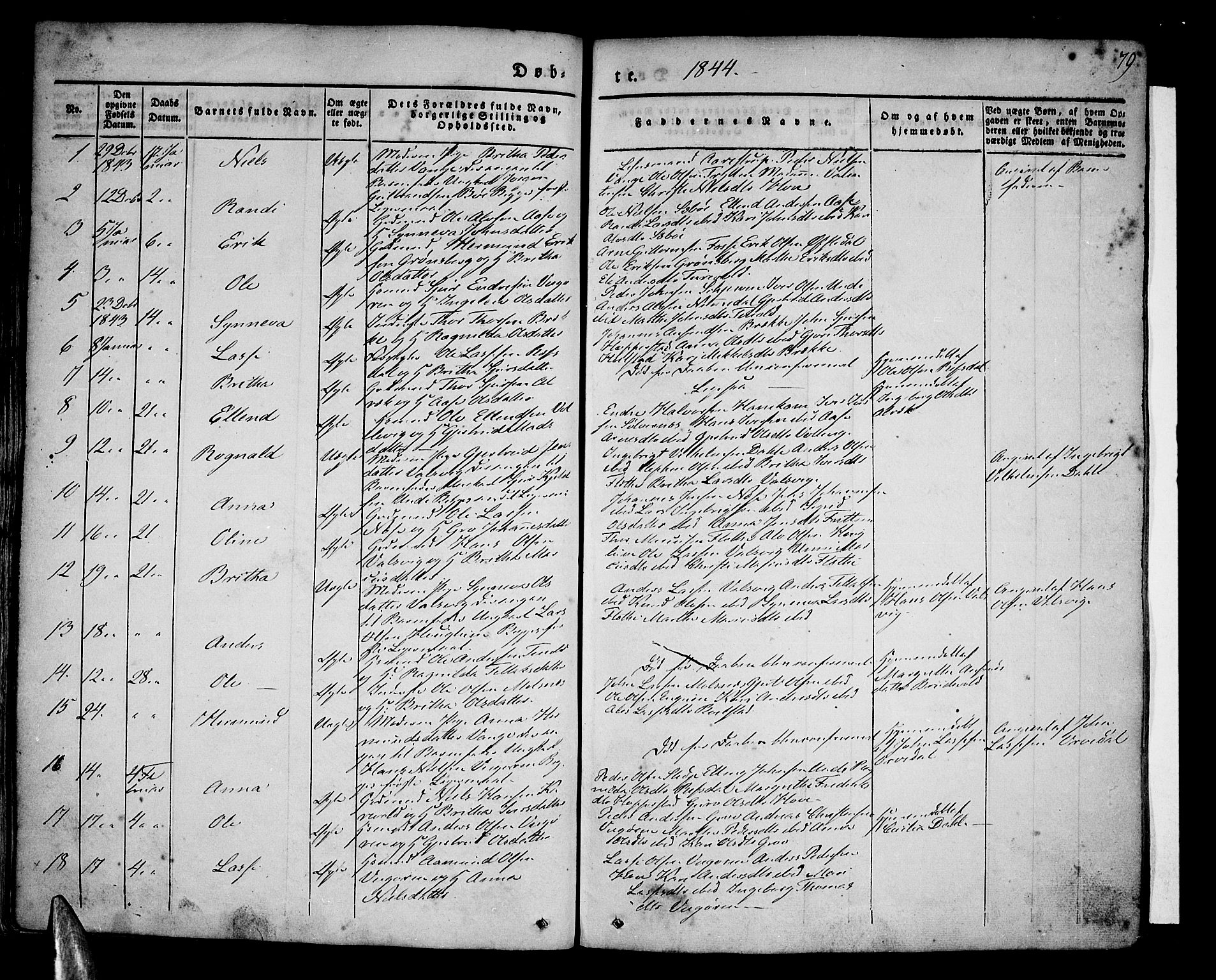 Vik sokneprestembete, AV/SAB-A-81501/H/Haa/Haaa/L0007: Parish register (official) no. A 7, 1831-1845, p. 79