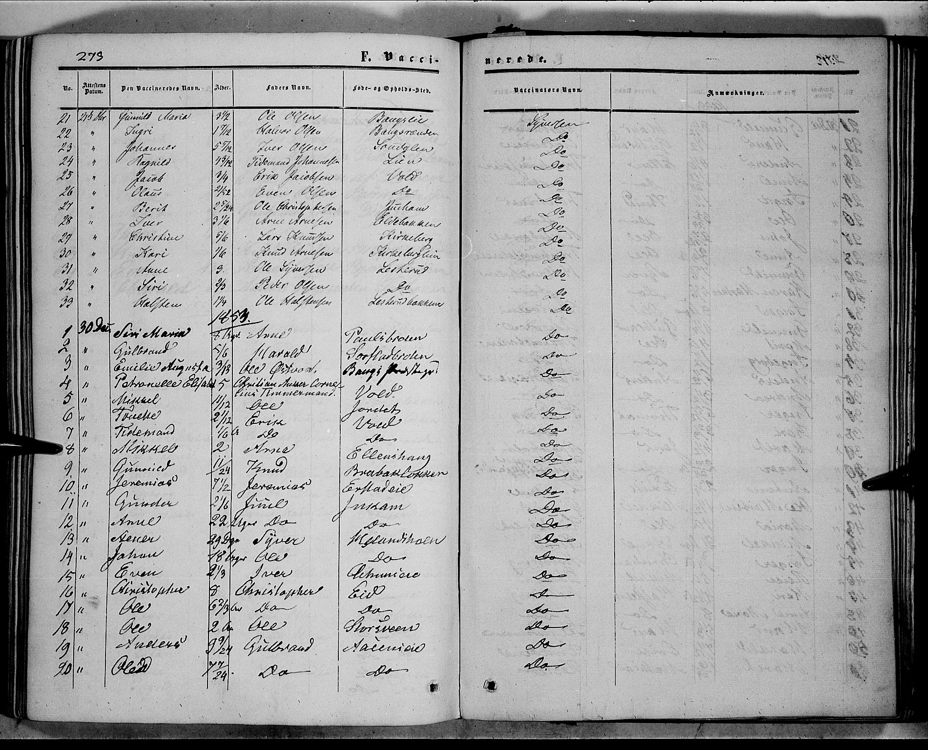 Sør-Aurdal prestekontor, SAH/PREST-128/H/Ha/Haa/L0005: Parish register (official) no. 5, 1849-1876, p. 273