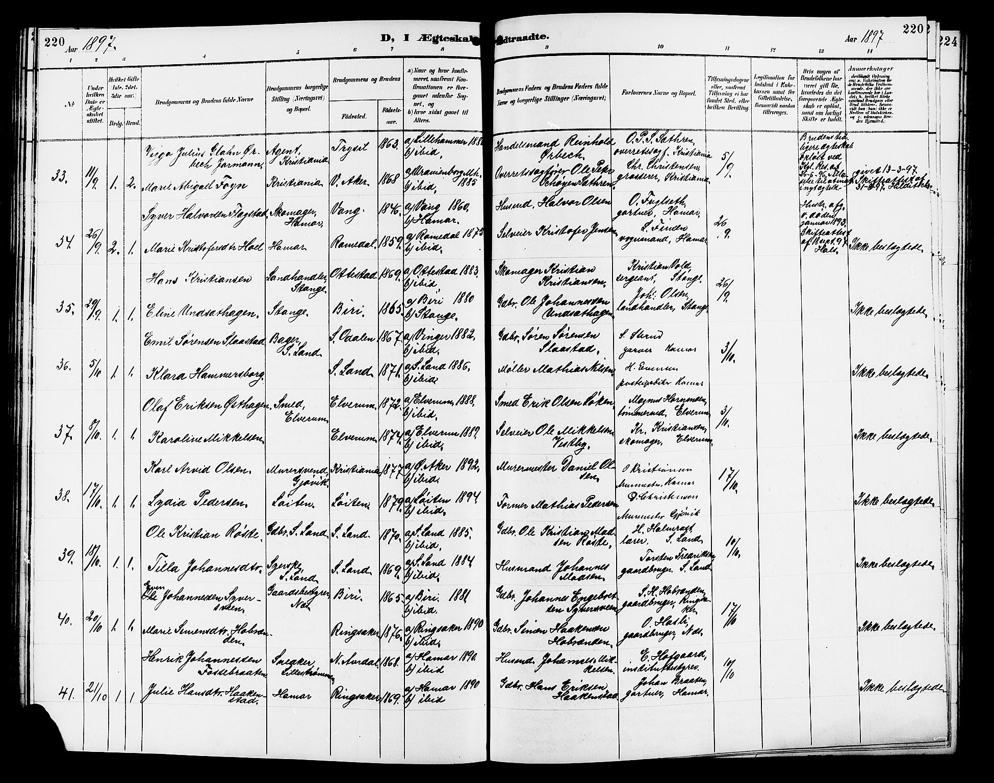 Vang prestekontor, Hedmark, SAH/PREST-008/H/Ha/Hab/L0013: Parish register (copy) no. 13, 1890-1899, p. 220