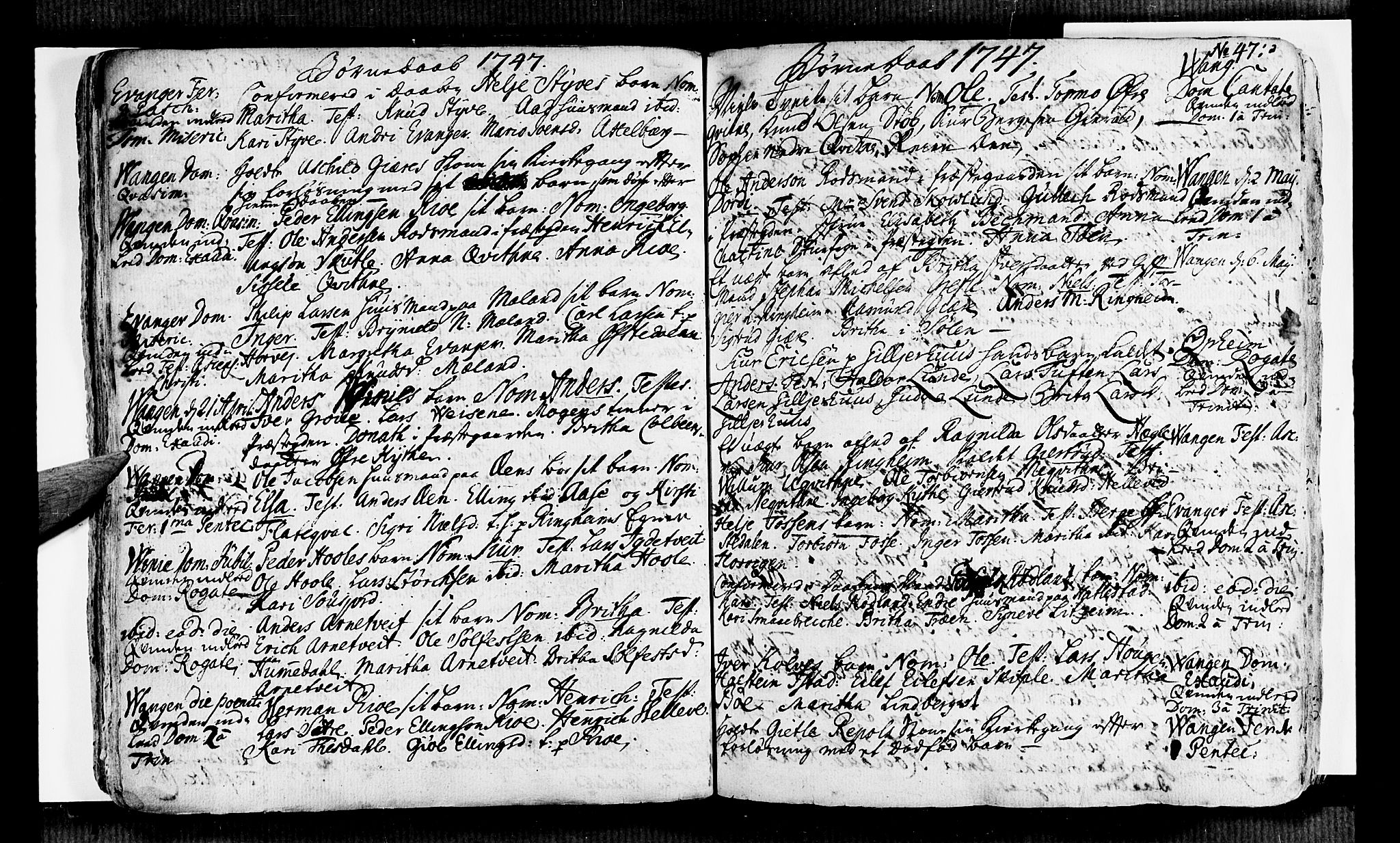 Voss sokneprestembete, AV/SAB-A-79001/H/Haa: Parish register (official) no. A 6, 1744-1752, p. 47