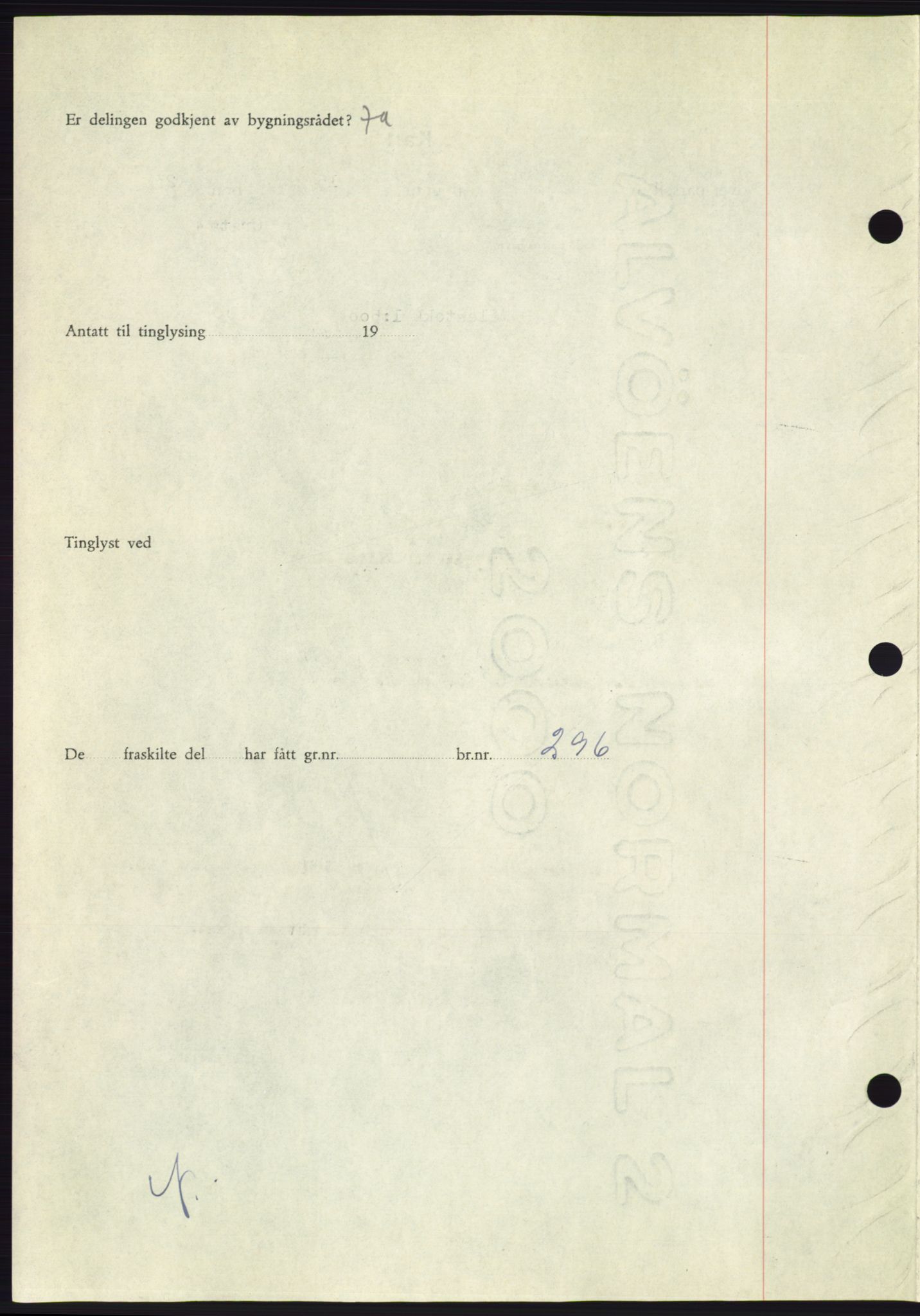 Søre Sunnmøre sorenskriveri, AV/SAT-A-4122/1/2/2C/L0104: Mortgage book no. 30A, 1956-1956, Diary no: : 1779/1956