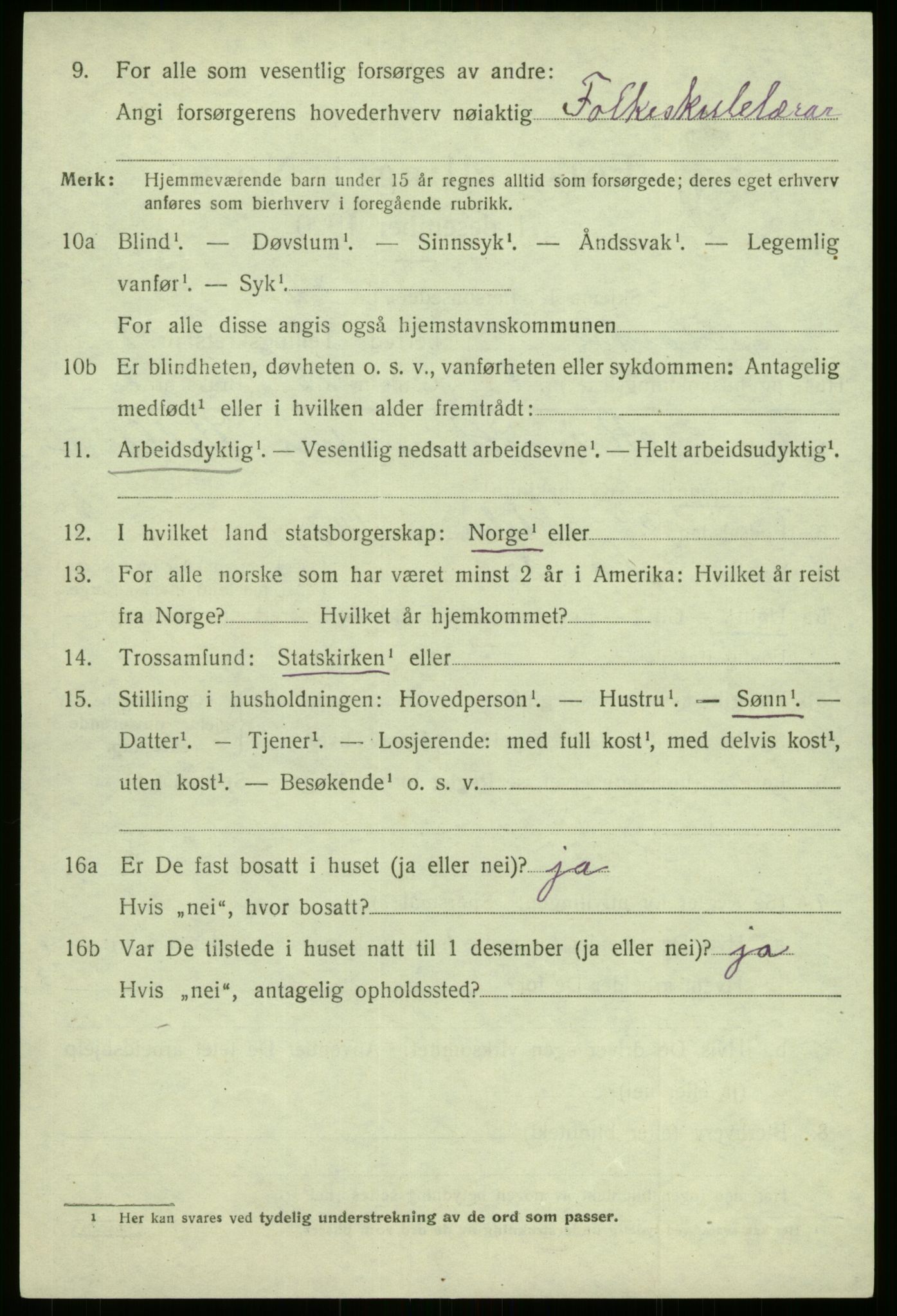 SAB, 1920 census for Lavik, 1920, p. 1917